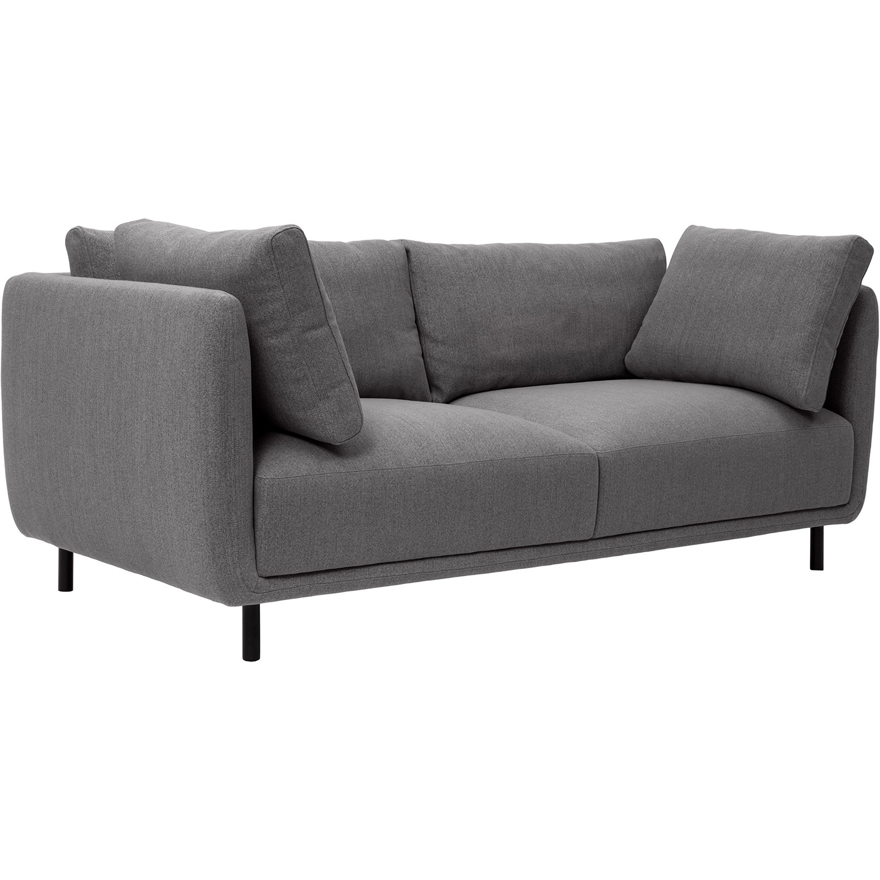 Serenity 79"" Gray Fabric Sofa With Black Metal Legs