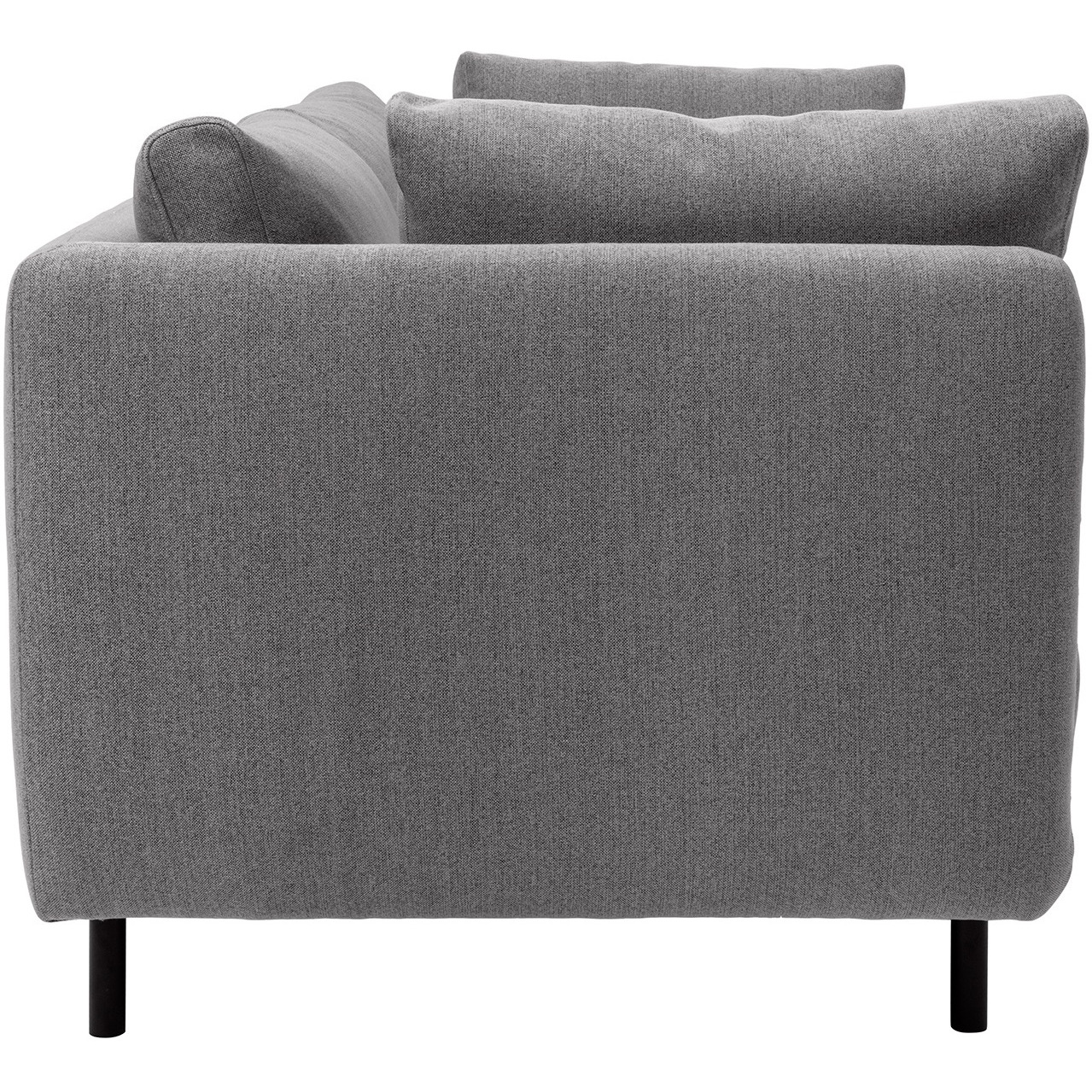 Serenity 79"" Gray Fabric Sofa With Black Metal Legs