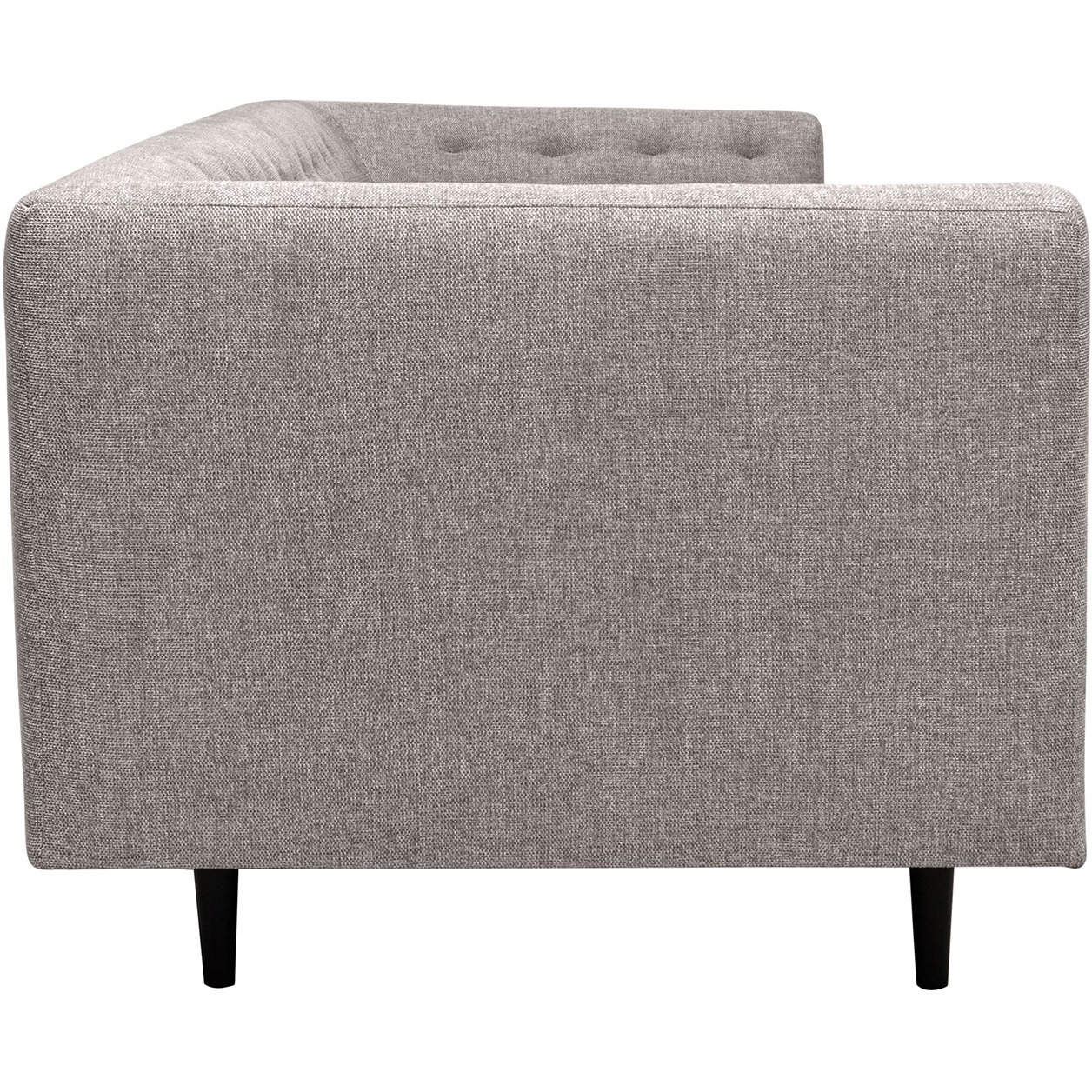 Annabelle 80"" Gray Fabric Sofa With Black Wood Legs