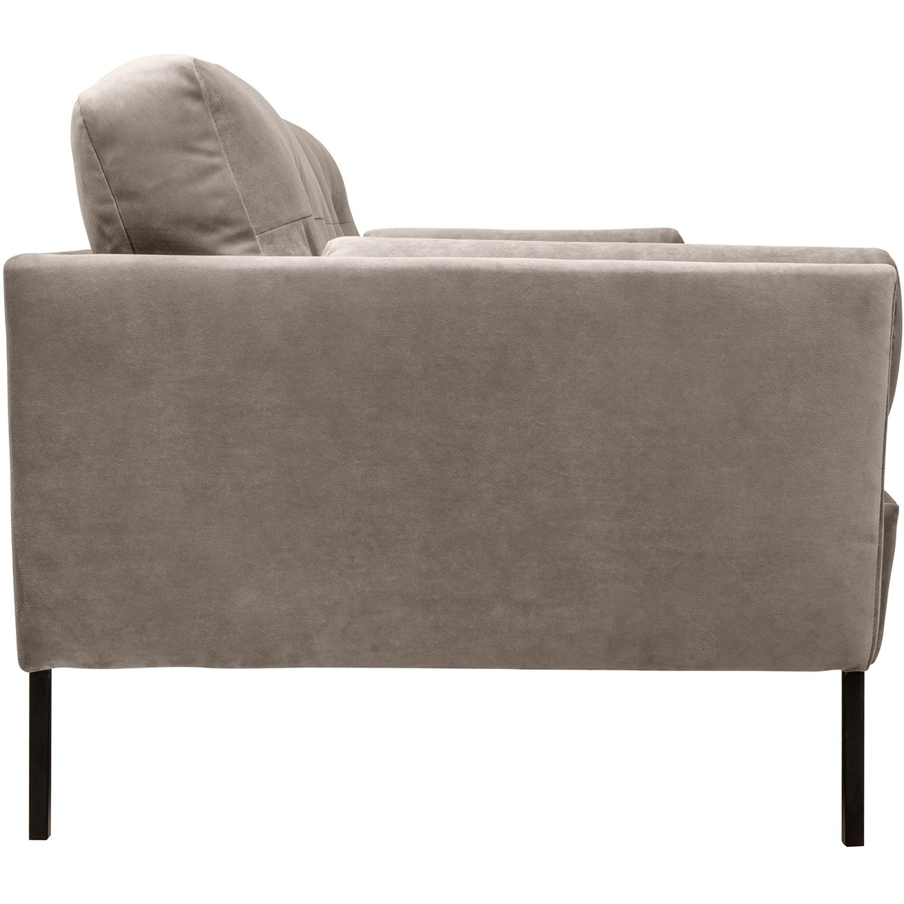 Michalina 84"" Fossil Gray Velvet Sofa With Black Metal Legs