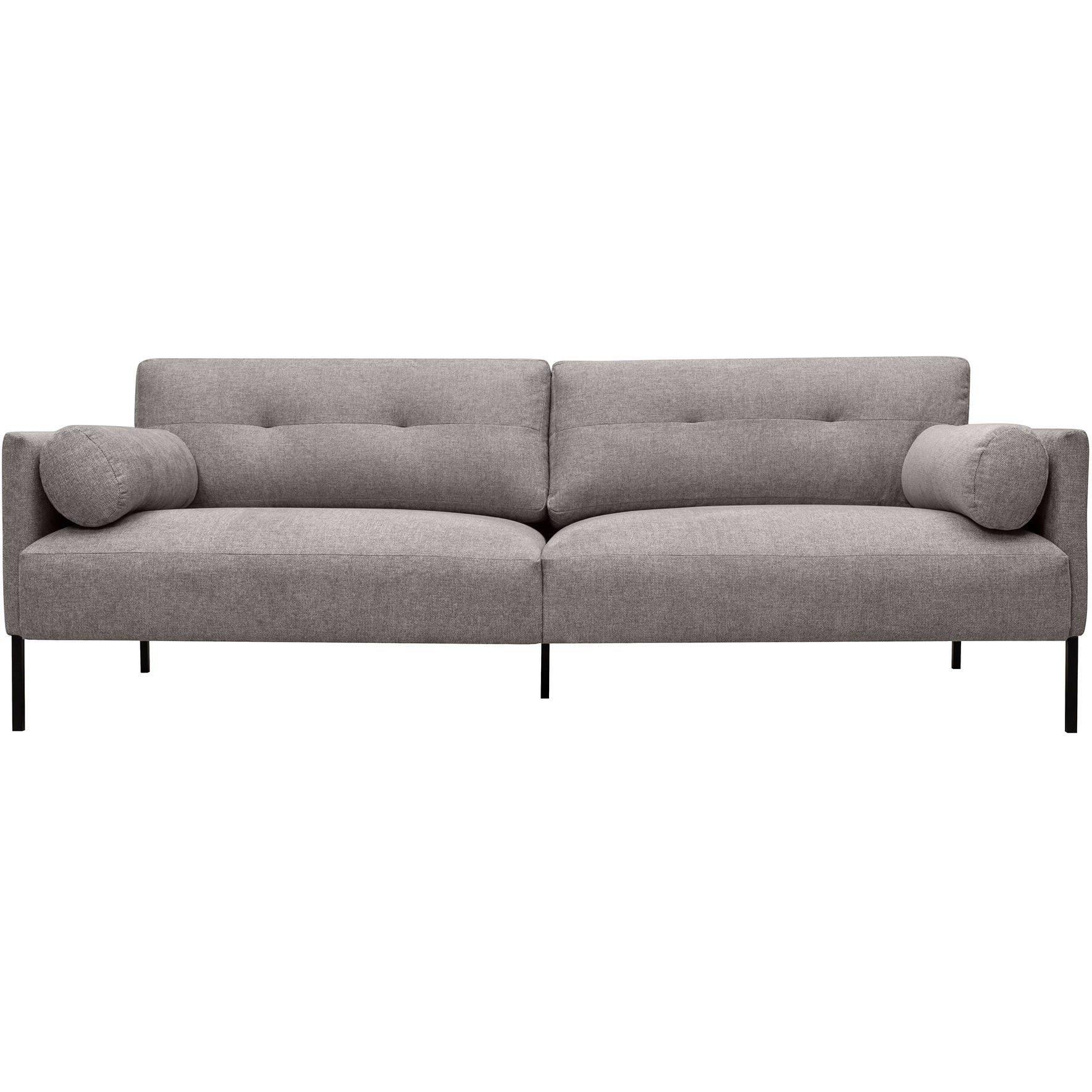 Michalina 84"" Gray Fabric Sofa With Black Metal Legs