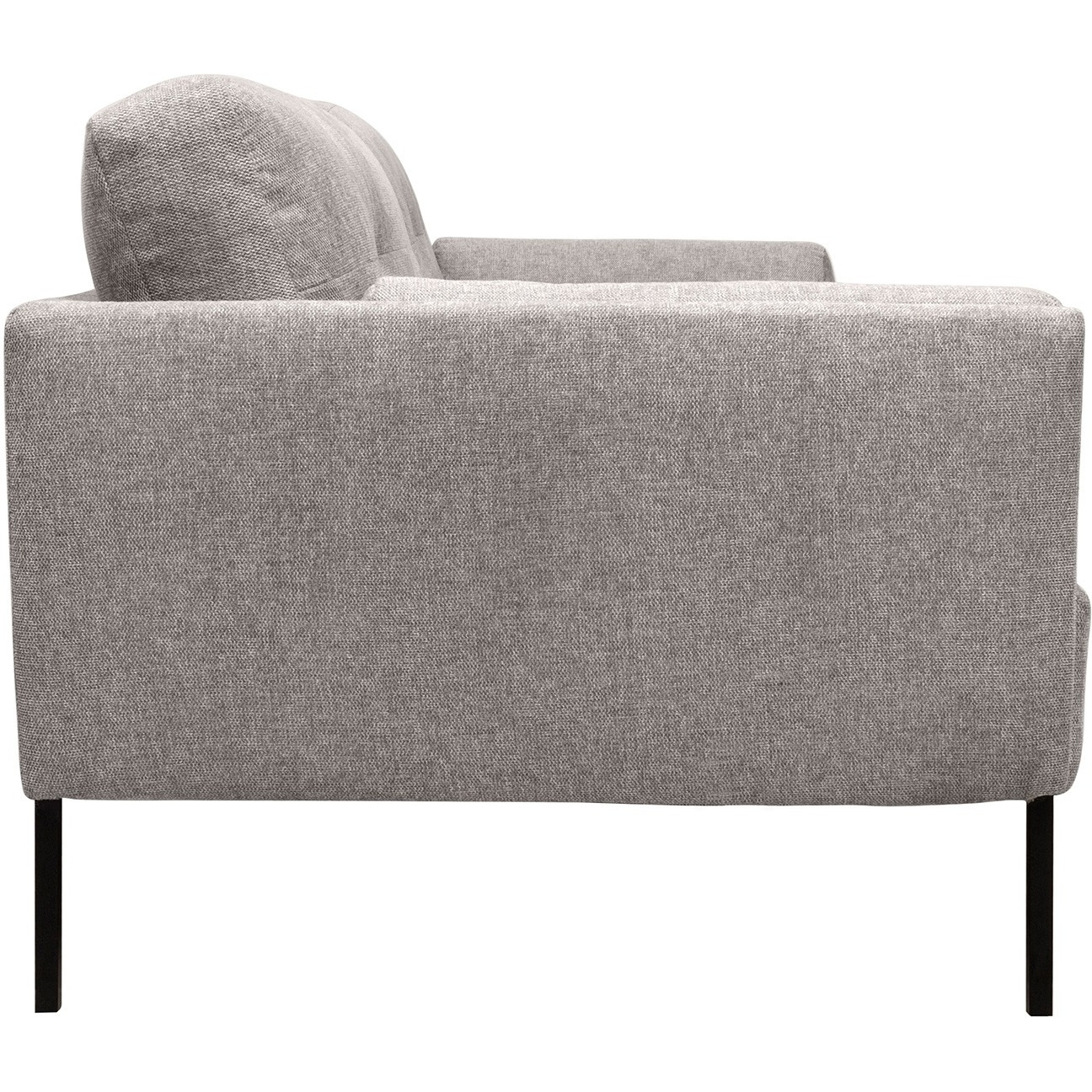 Michalina 84"" Gray Fabric Sofa With Black Metal Legs