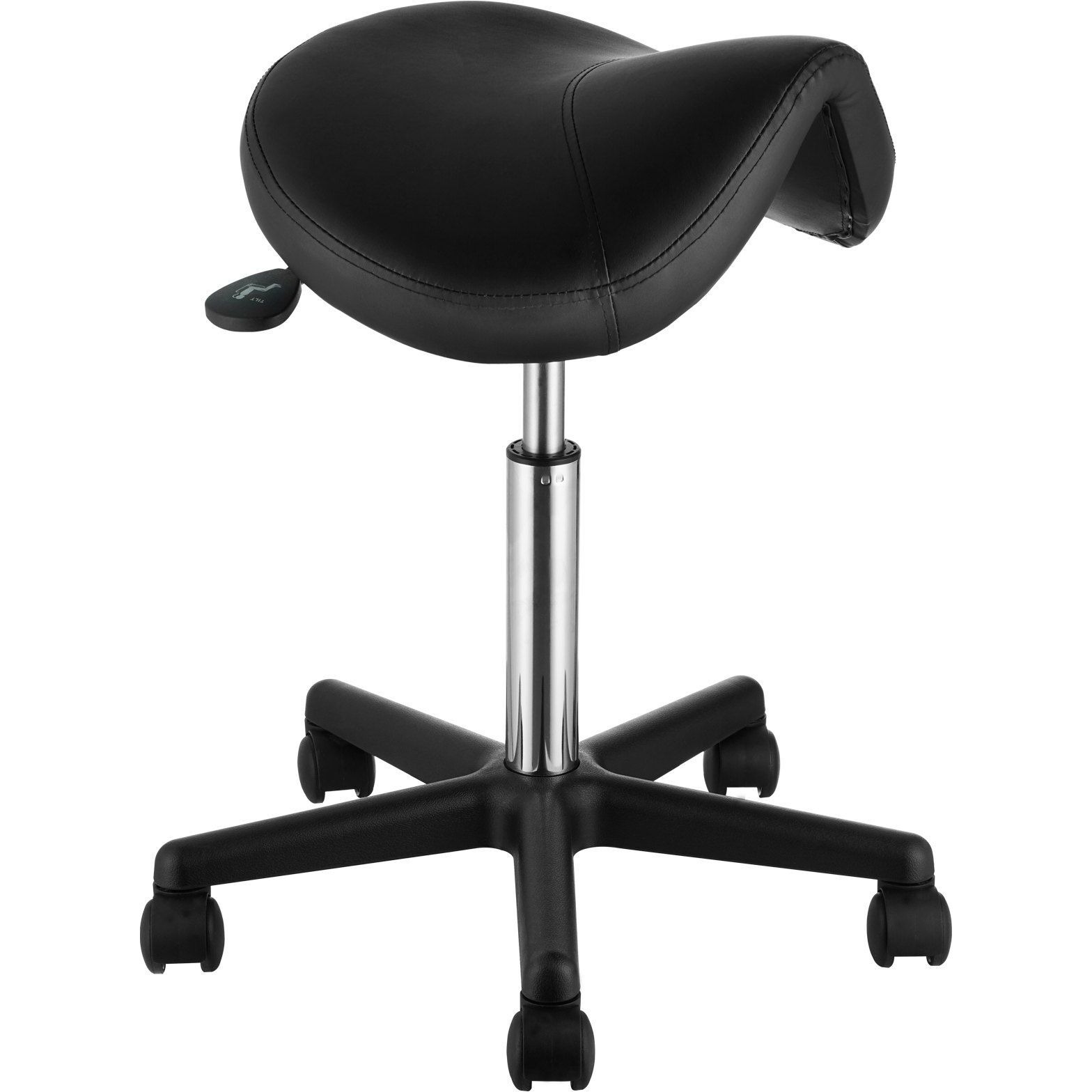 Vevor Saddle Stool With Wheels  400 Lbs Weight Capacity  Height Adjustable Thickened Pu Leather Swivel Saddle Stool Chair For Salon  Spa  Tattoo  Clinic  Black