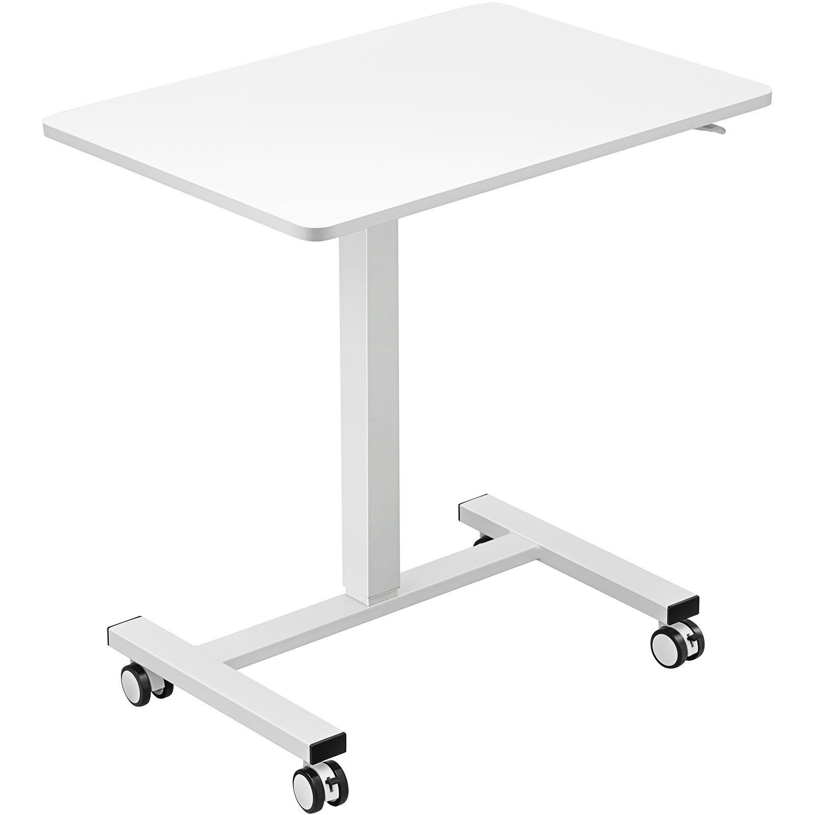 Vevor Mobile Standing Desk  28""-44"" Gas-Spring Height Adjustable Sit-Stand Desk  4 360 Swivel Wheels (2 Lockable) Portable Rolling Laptop Table Computer Cart For Home Office School  40Lbs Loading