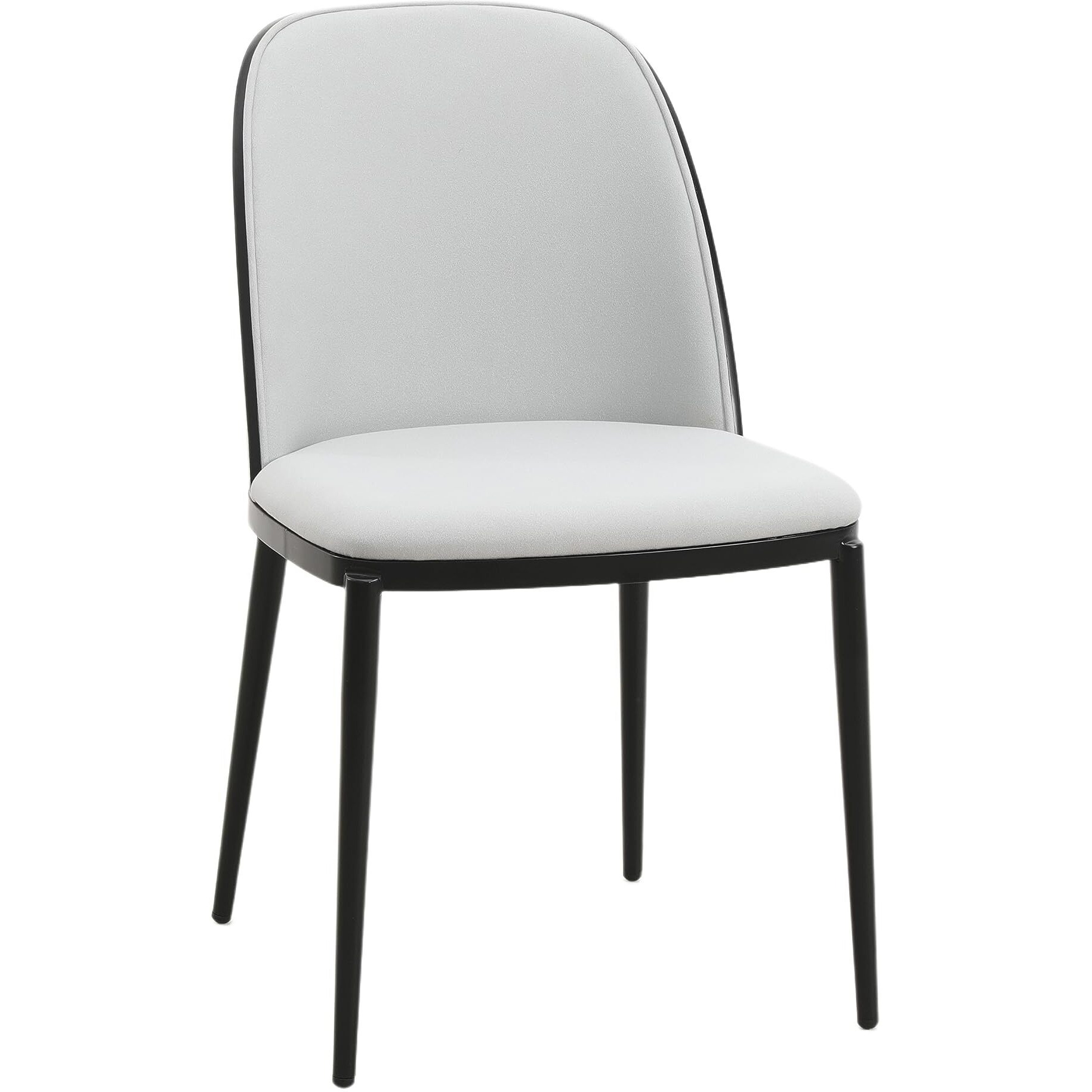 Leisuremod Tule Mid-Century Modern Dining Side Chair With Fabric Seat And Powder-Coated Steel Frame For Kitchen And Dining Room