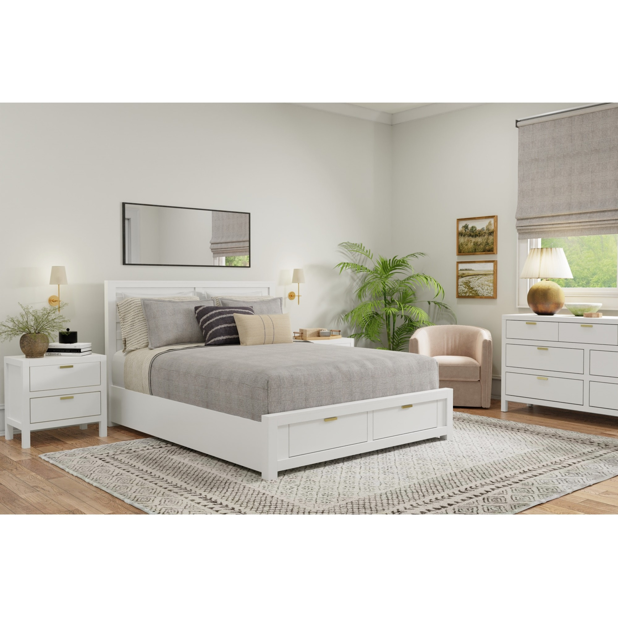 Carmel Eastern King Storage Bed  White