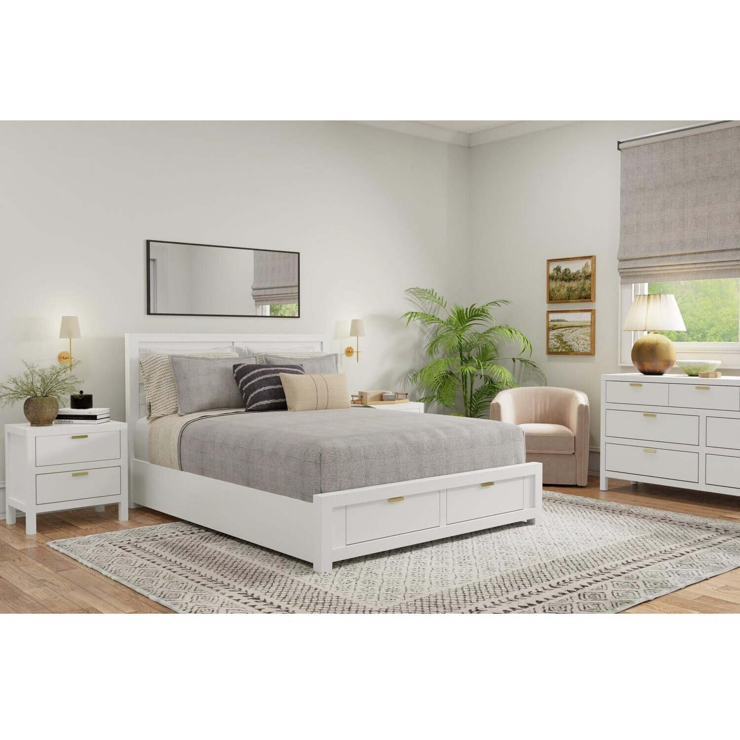 Carmel Eastern King Storage Bed  White