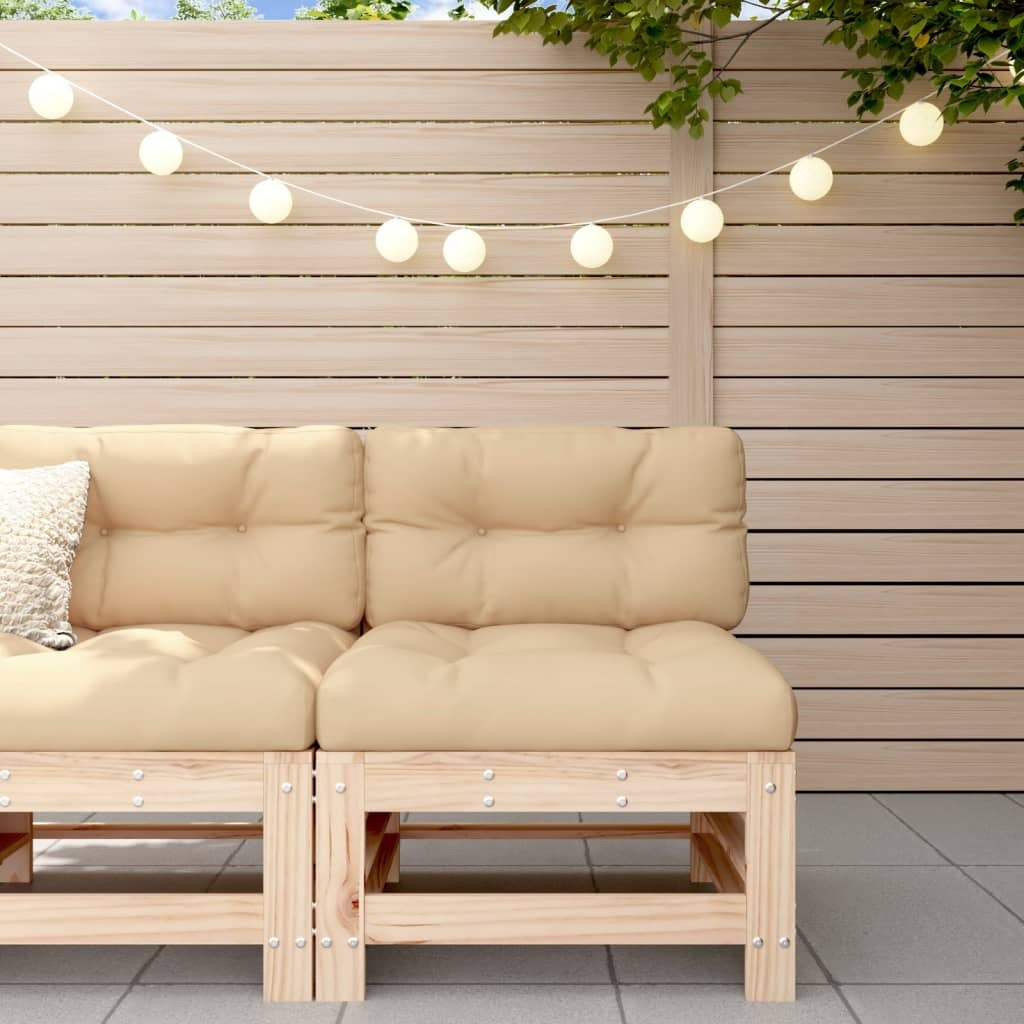 Vidaxl Middle Sofa With Cushions Solid Wood Pine