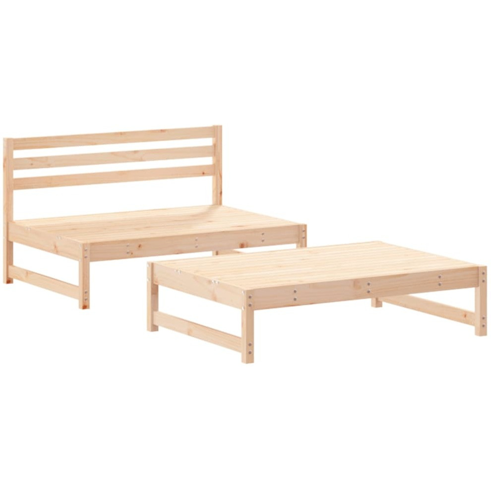 Vidaxl 2 Piece Patio Lounge Set With Cushions Solid Wood