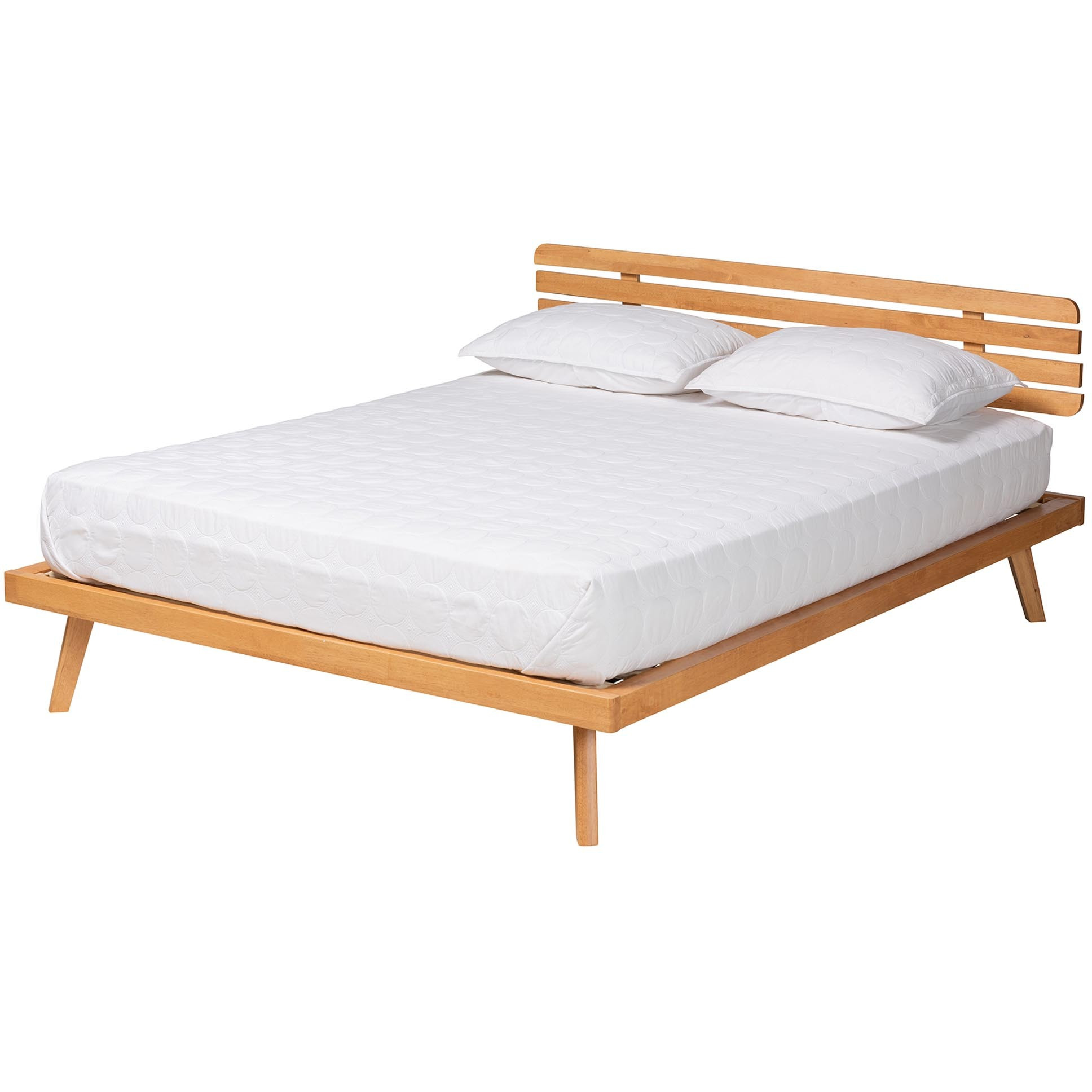 Baxton Studio Joaquin Modern Japandi Rustic Brown Finished Wood Full Size Platform Bed