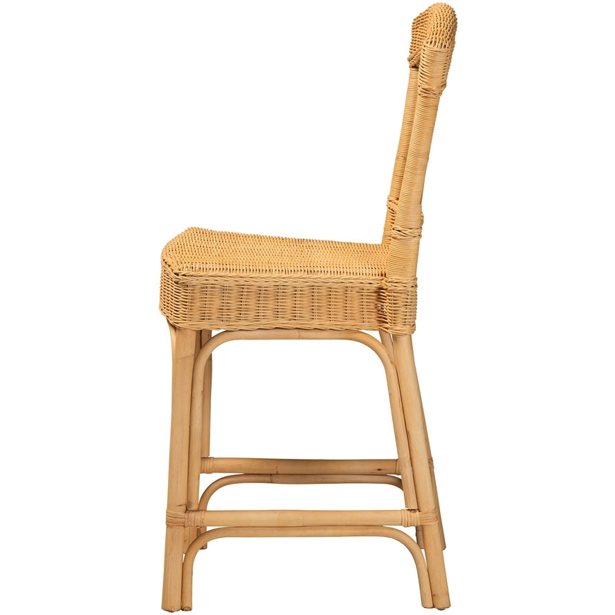 Bali & Pari Barito Modern Bohemian Natural Rattan Counter Stool