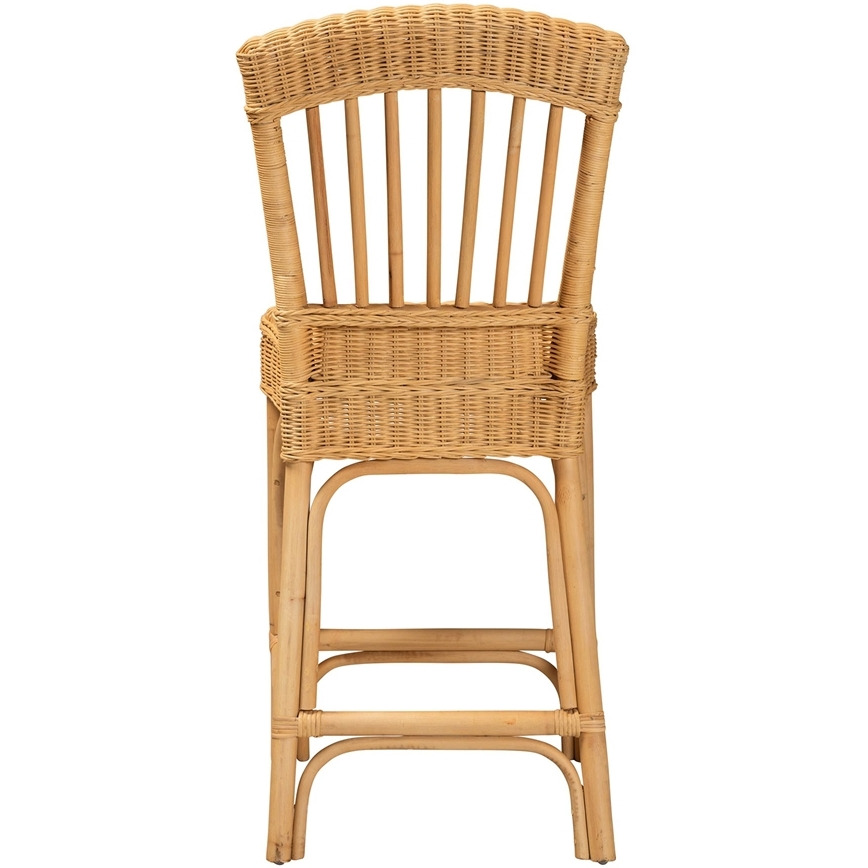 Bali & Pari Barito Modern Bohemian Natural Rattan Counter Stool