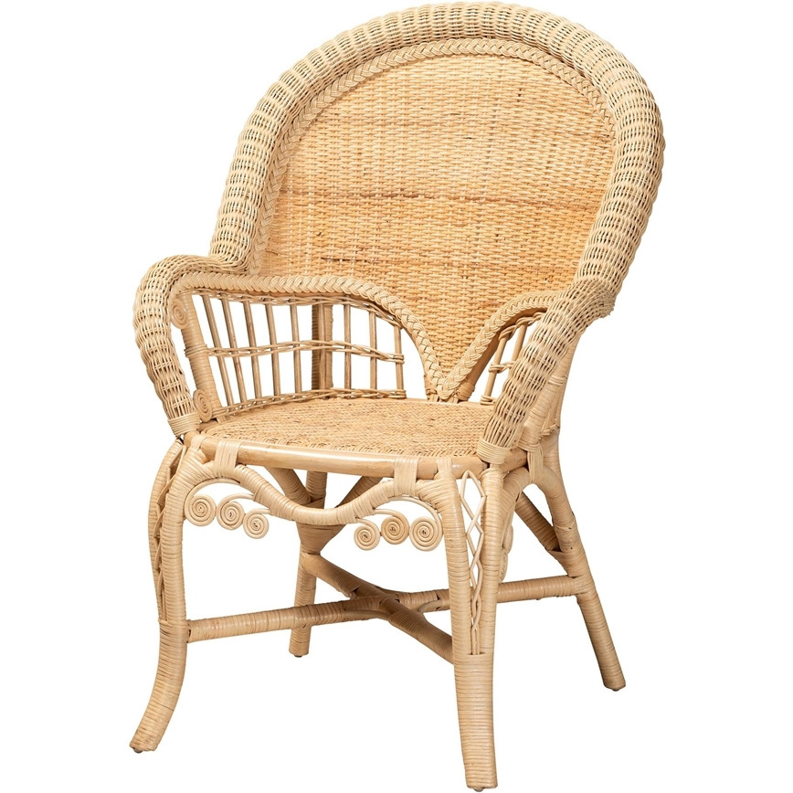 Bali & Pari Ratu Modern Bohemian Natural Brown Rattan Accent Chair