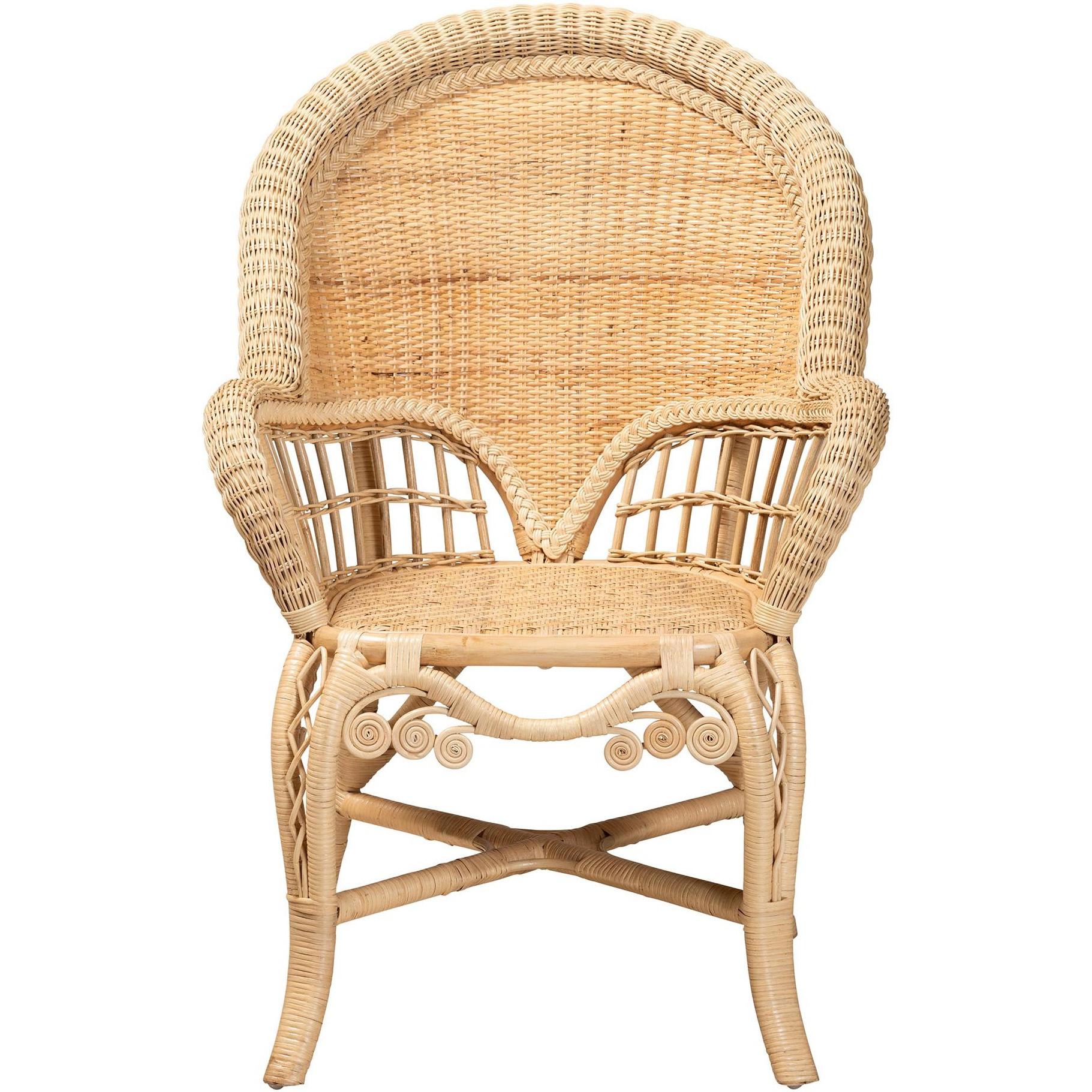 Bali & Pari Ratu Modern Bohemian Natural Brown Rattan Accent Chair