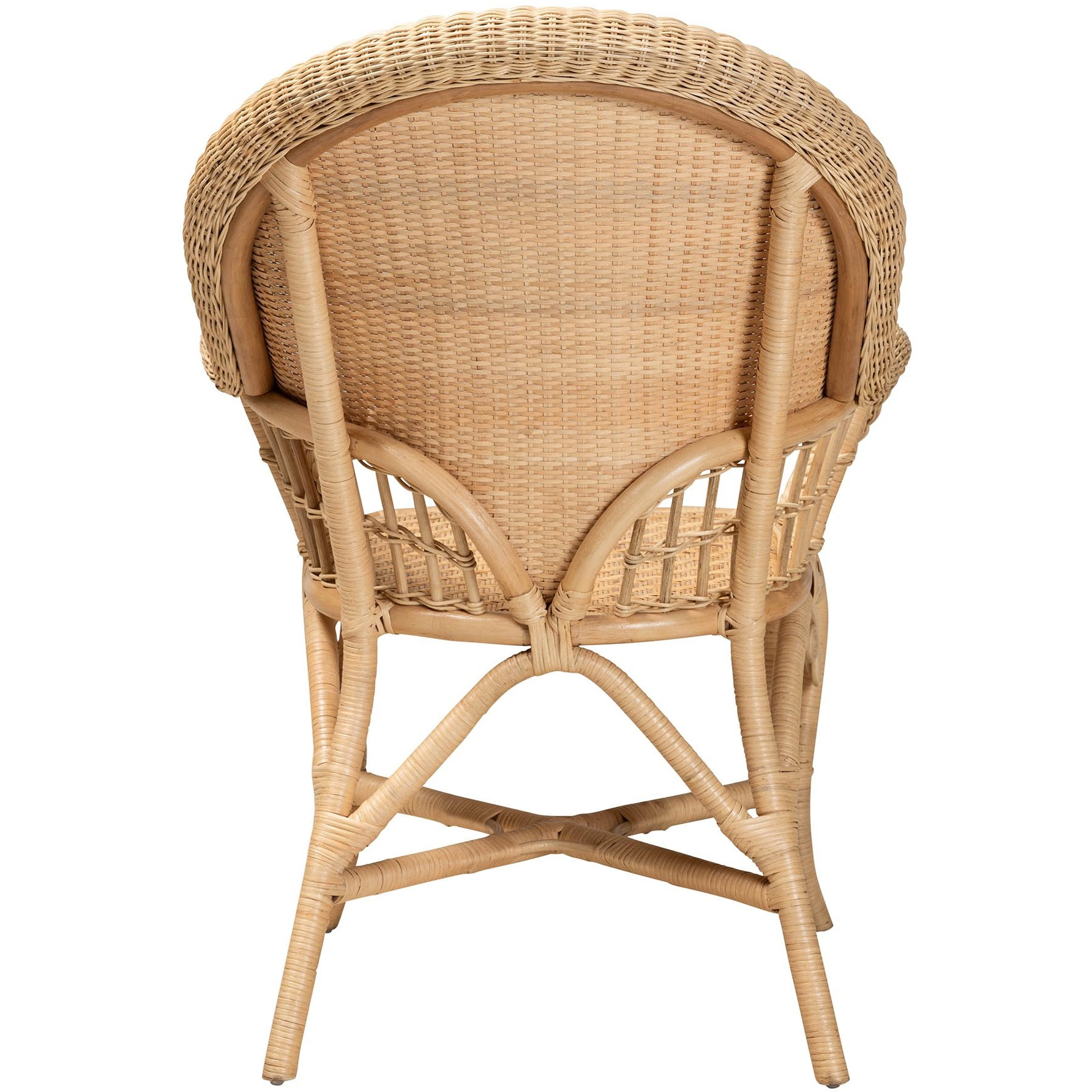 Bali & Pari Ratu Modern Bohemian Natural Brown Rattan Accent Chair