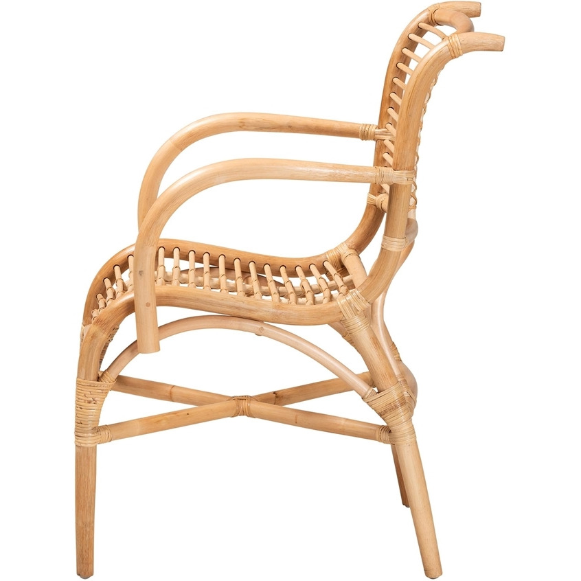 Bali & Pari Seminyak Modern Bohemian Natural Rattan Lounge Chair