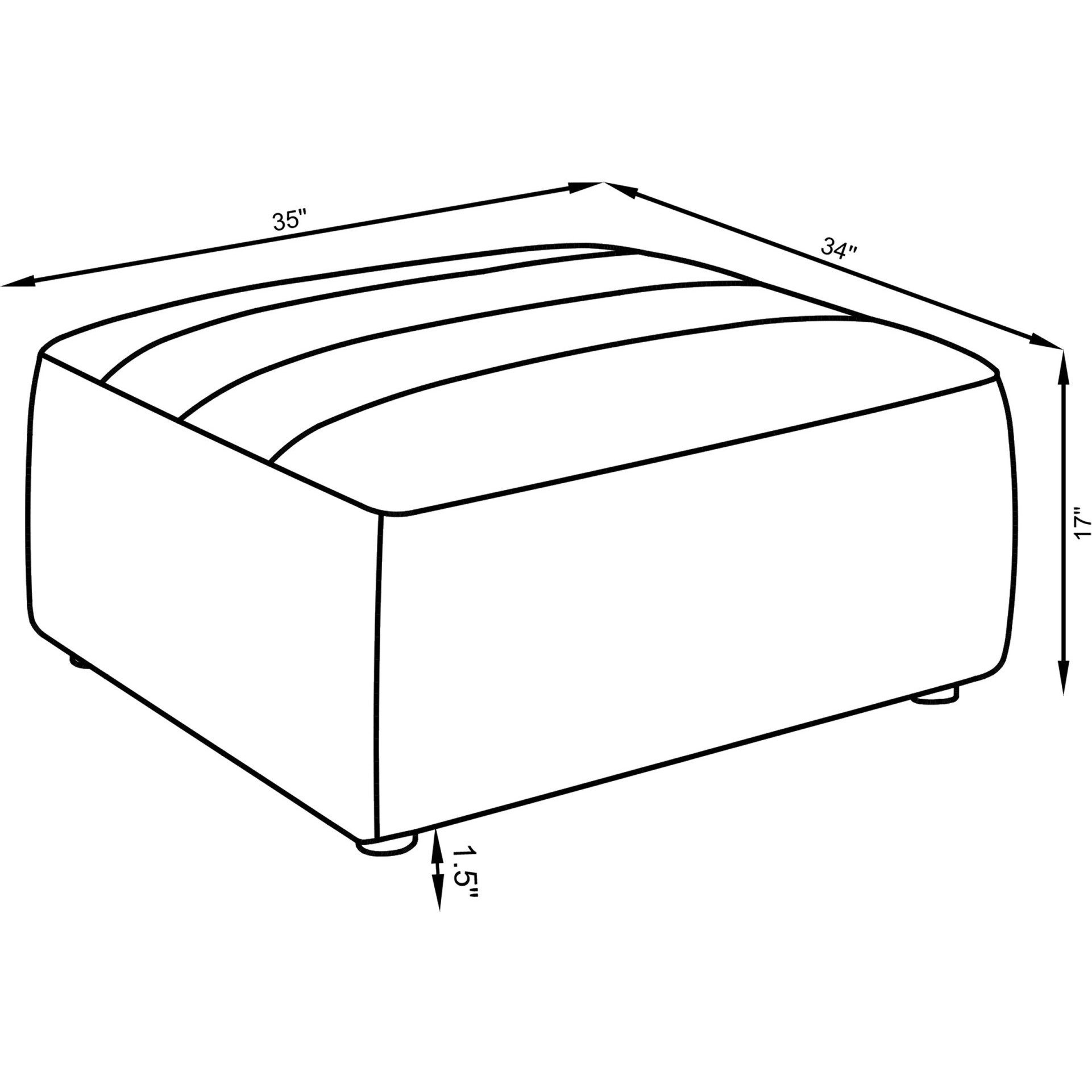 Sunny Upholstered Square Ottoman Dark Charcoal