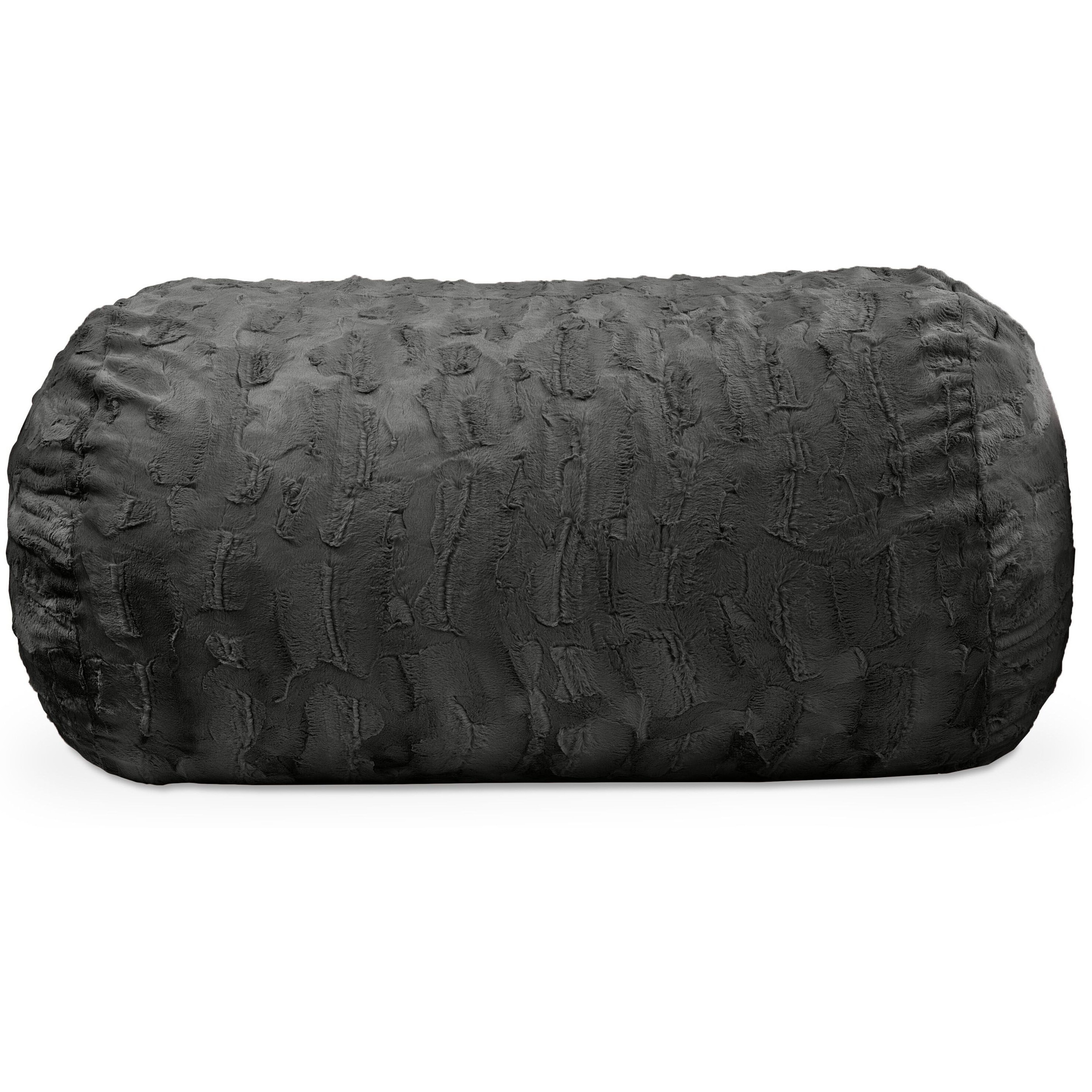 Jaxx Sofa Saxx Bean Bag Couch - 4 Foot - Faux Fur  Black