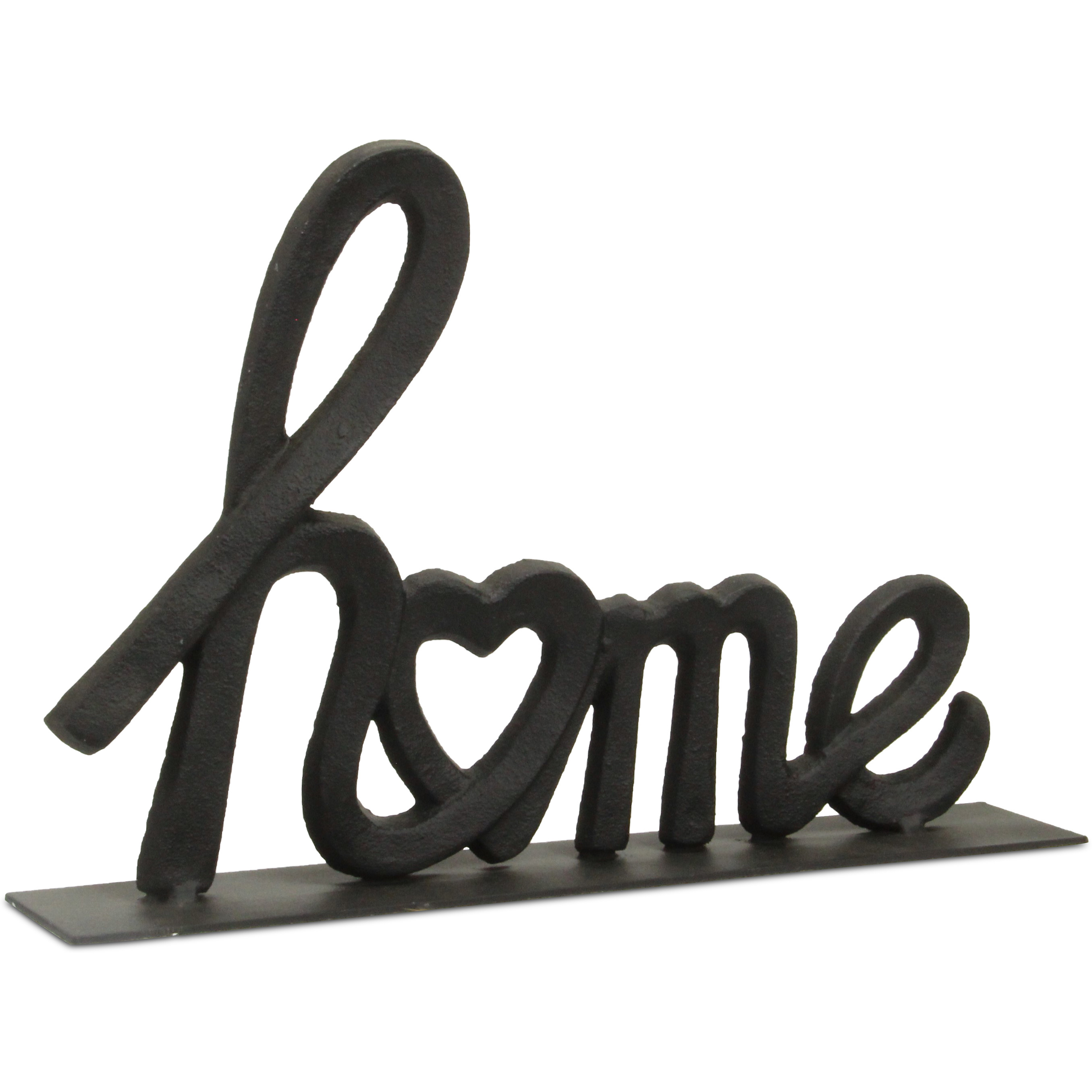 Roven Cast Iron Calligraphic Home Table Decor - Black