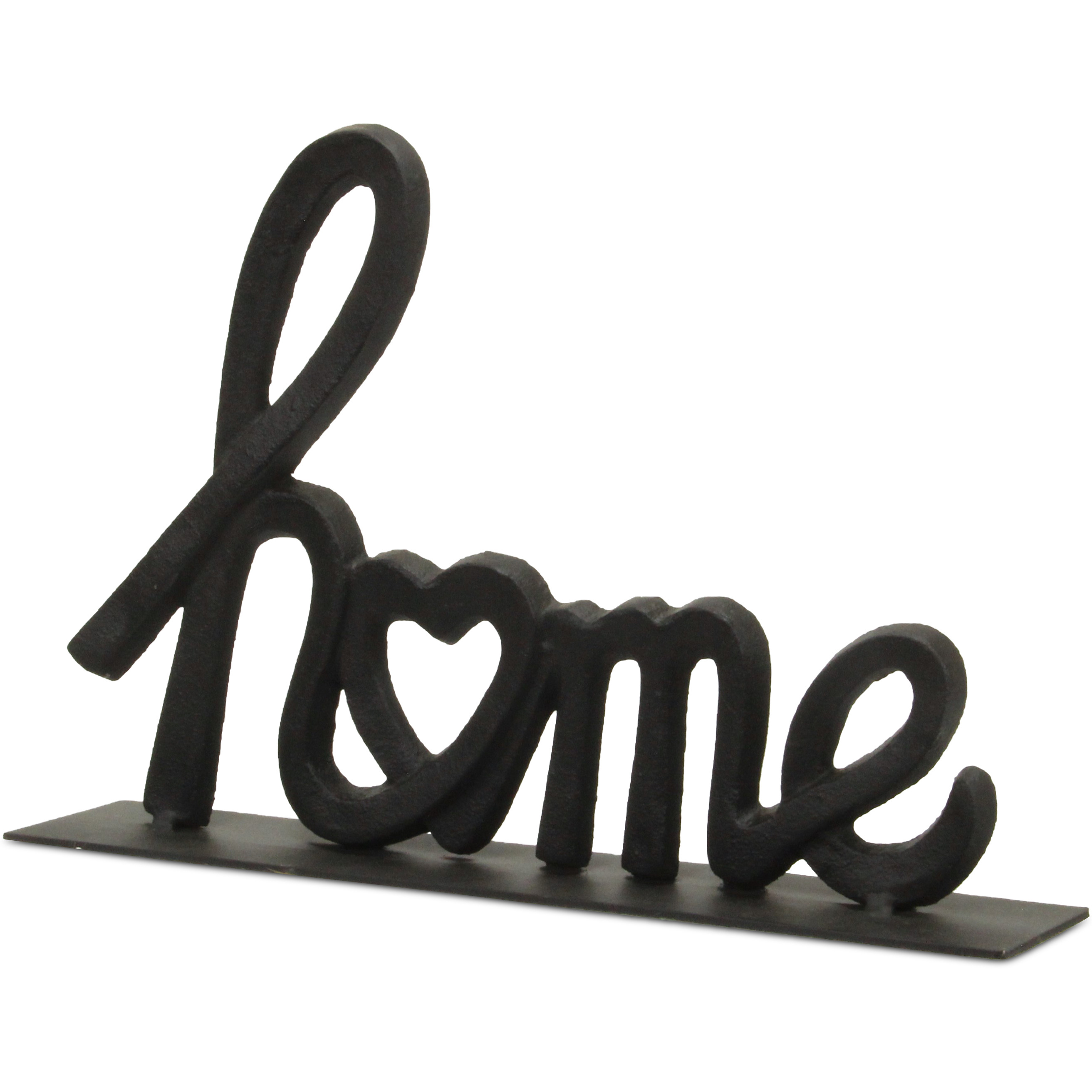 Roven Cast Iron Calligraphic Home Table Decor - Black