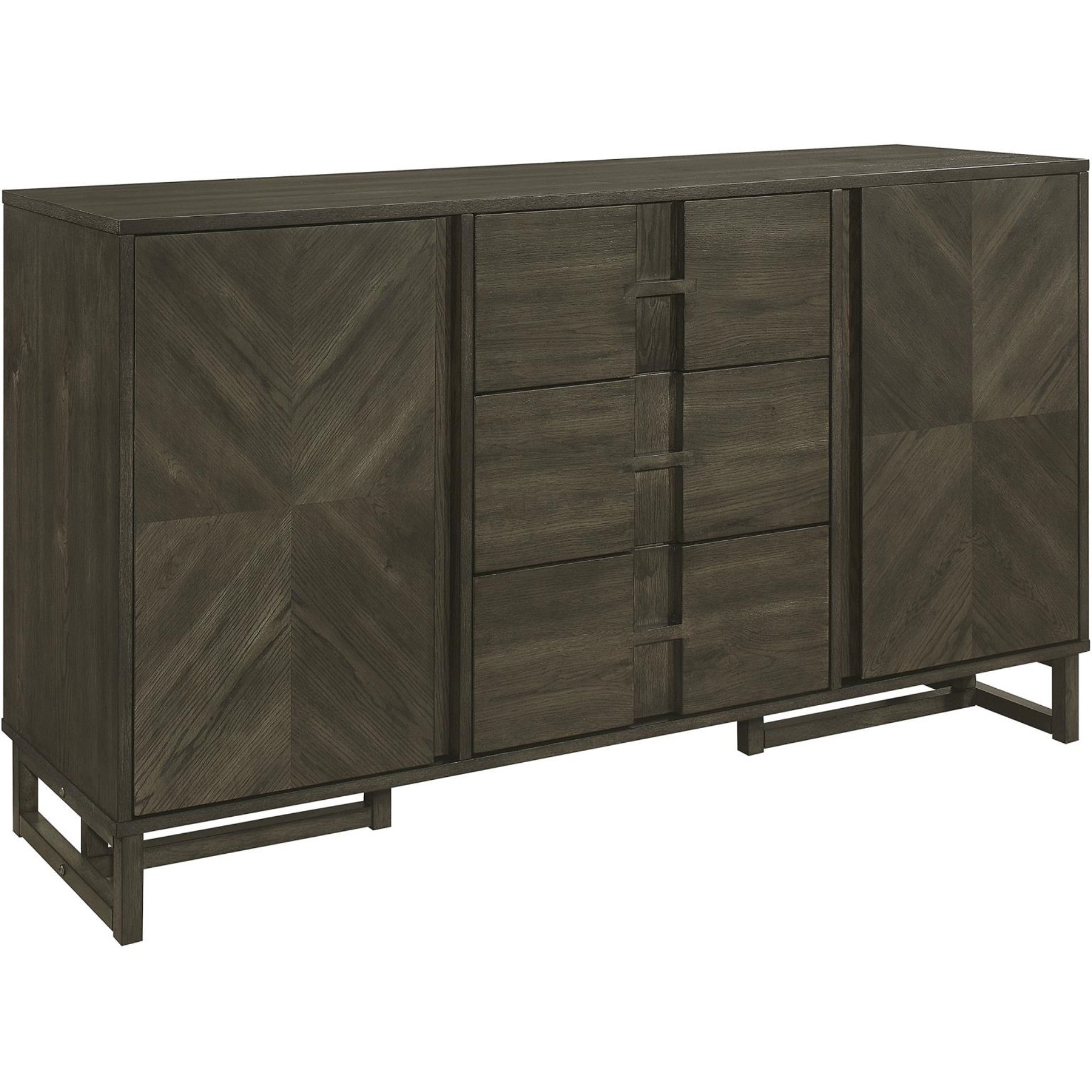Kelly 3-Drawer Storage Dining Sideboard Server Dark Grey