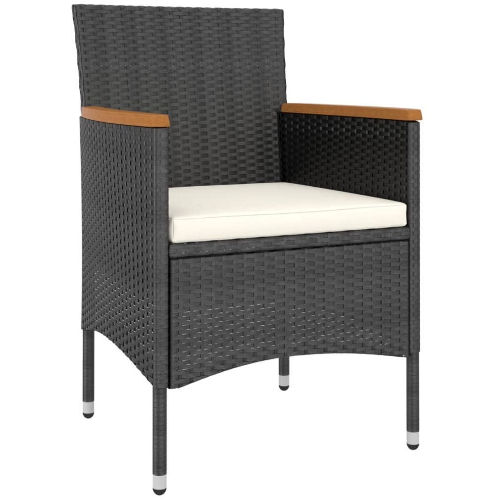 Vidaxl 4 Piece Patio Chair And Stool Set Poly Rattan Black