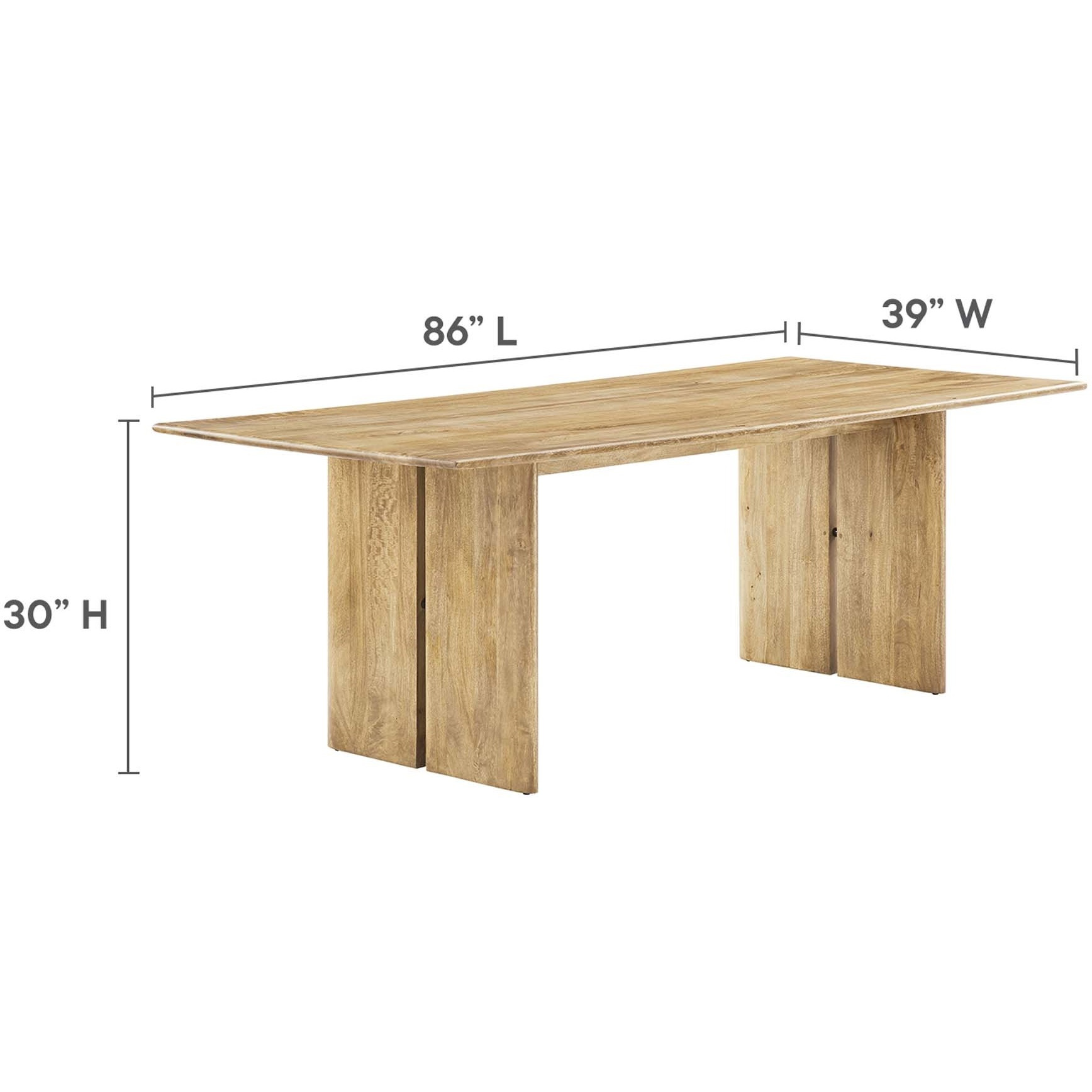 Amistad 86"" Wood Dining Table And Bench Set