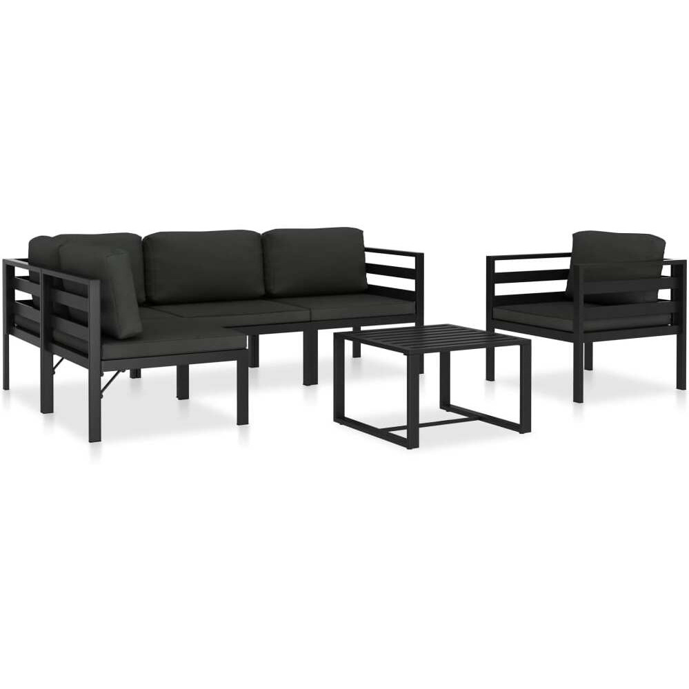 Vidaxl 6 Piece Patio Lounge Set With Cushions Aluminum Anthracite