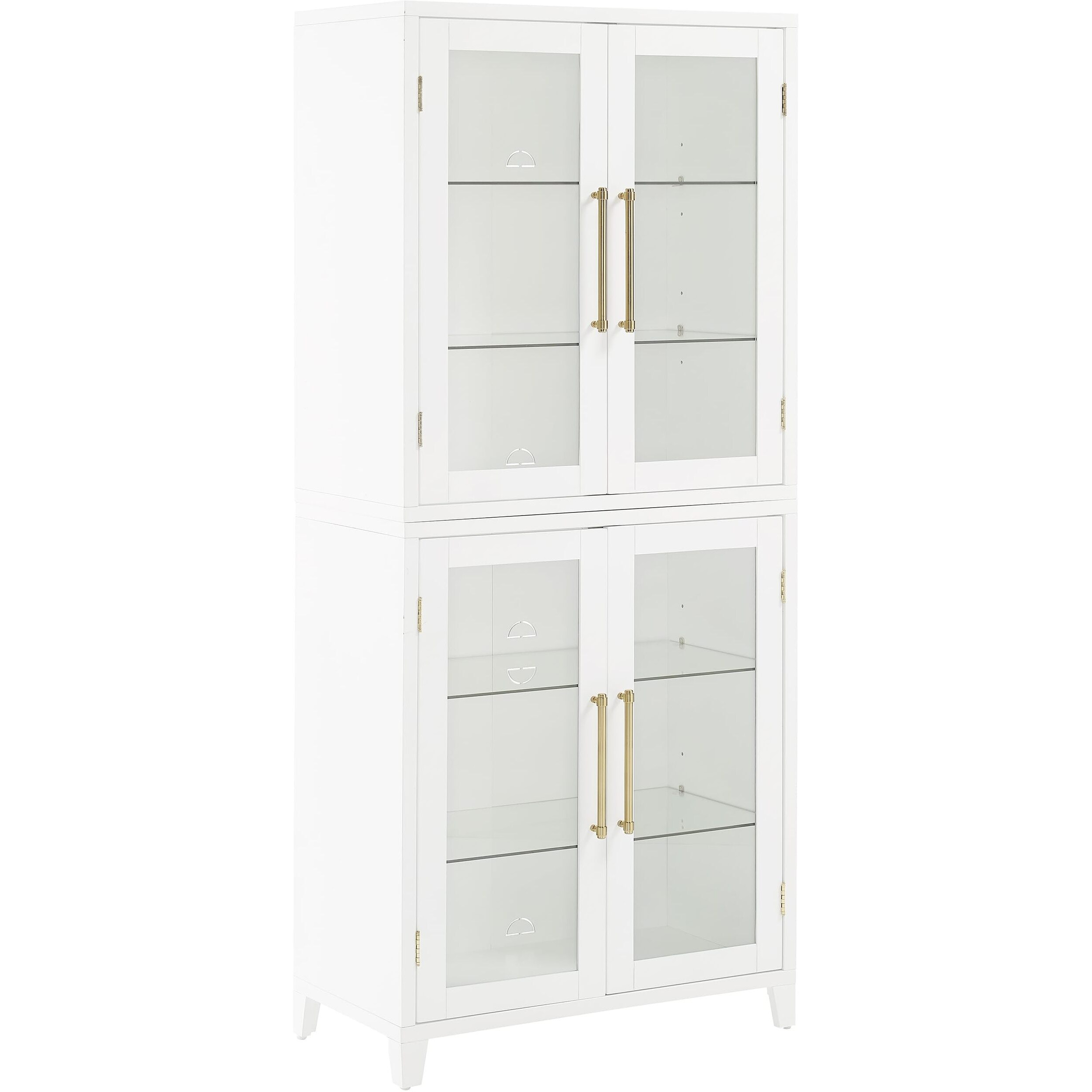 Roarke Glass Door Kitchen Pantry Storage Cabinet