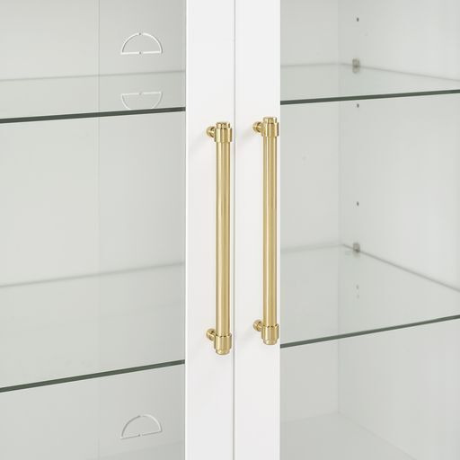 Roarke Stackable Glass Door Kitchen Pantry Storage Cabinet