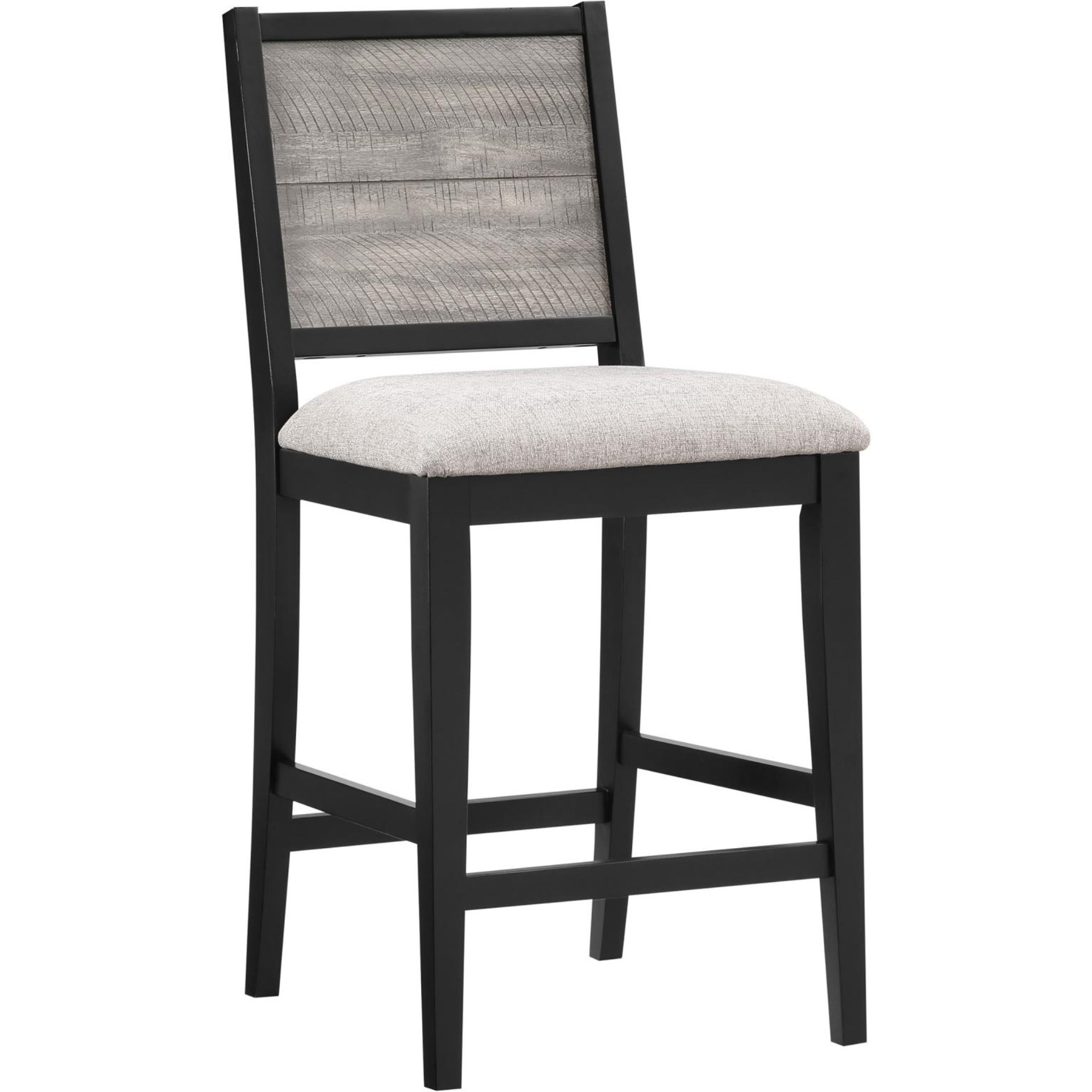 Elodie Upholstered Padded Seat Counter Height Dining Chair Dove Grey And Black (Set Of 2)