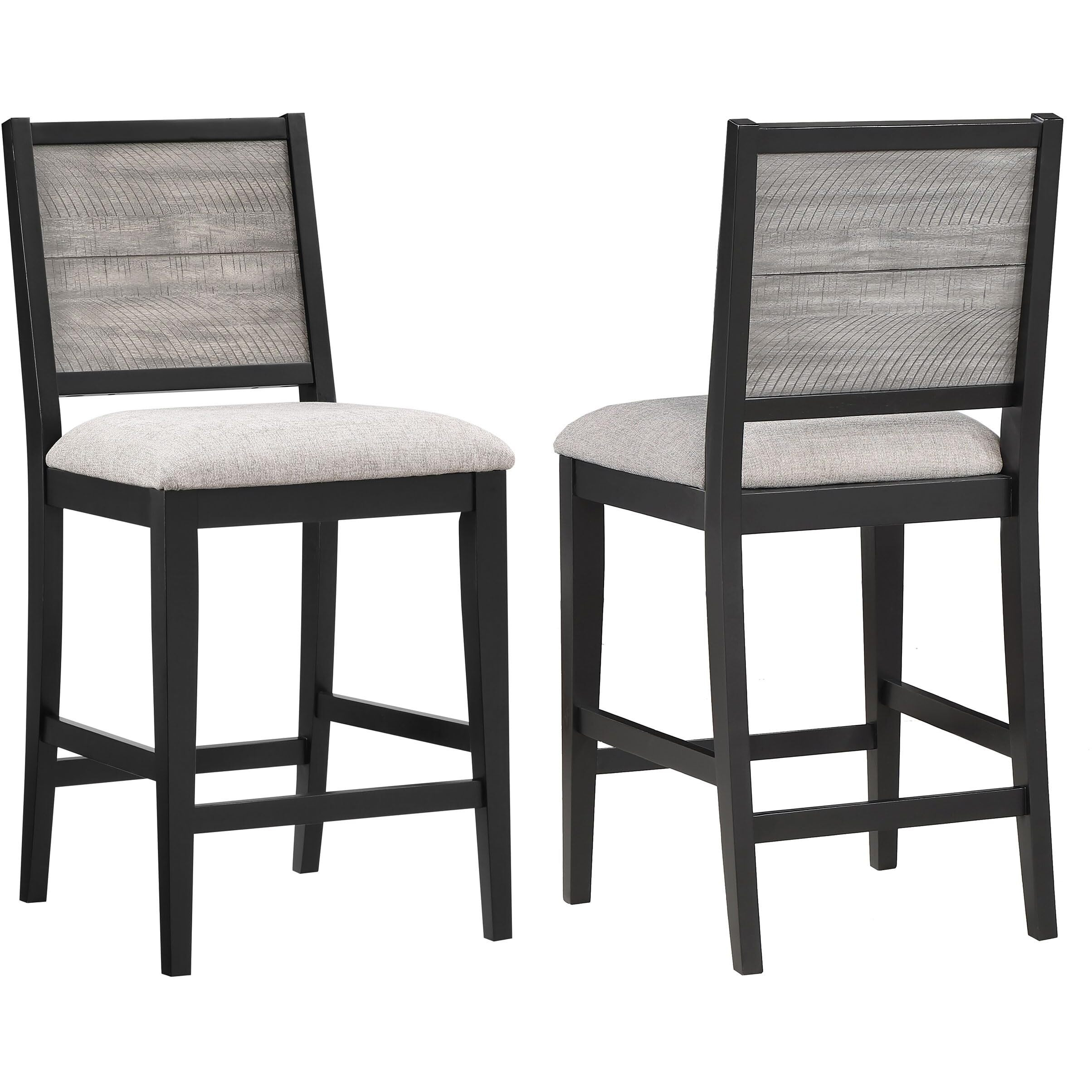 Elodie Upholstered Padded Seat Counter Height Dining Chair Dove Grey And Black (Set Of 2)