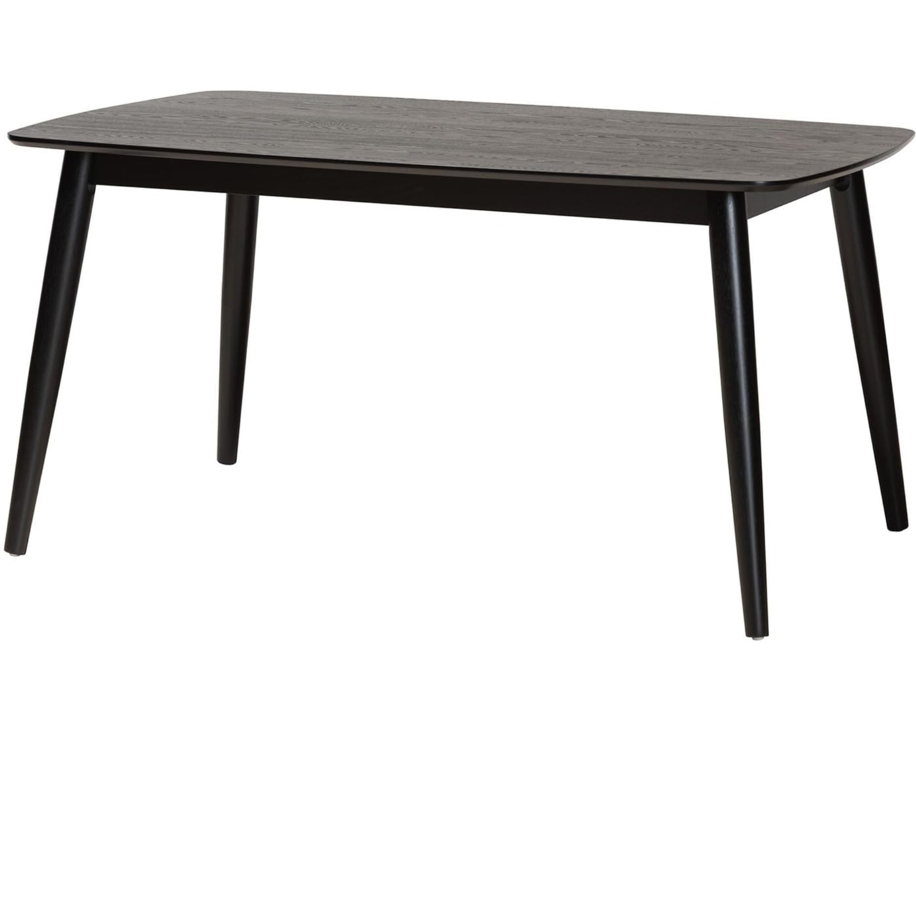 Baxton Studio Dannell Mid-Century Modern Cream Fabric And Black Finished Wood 7-Piece Dining Set