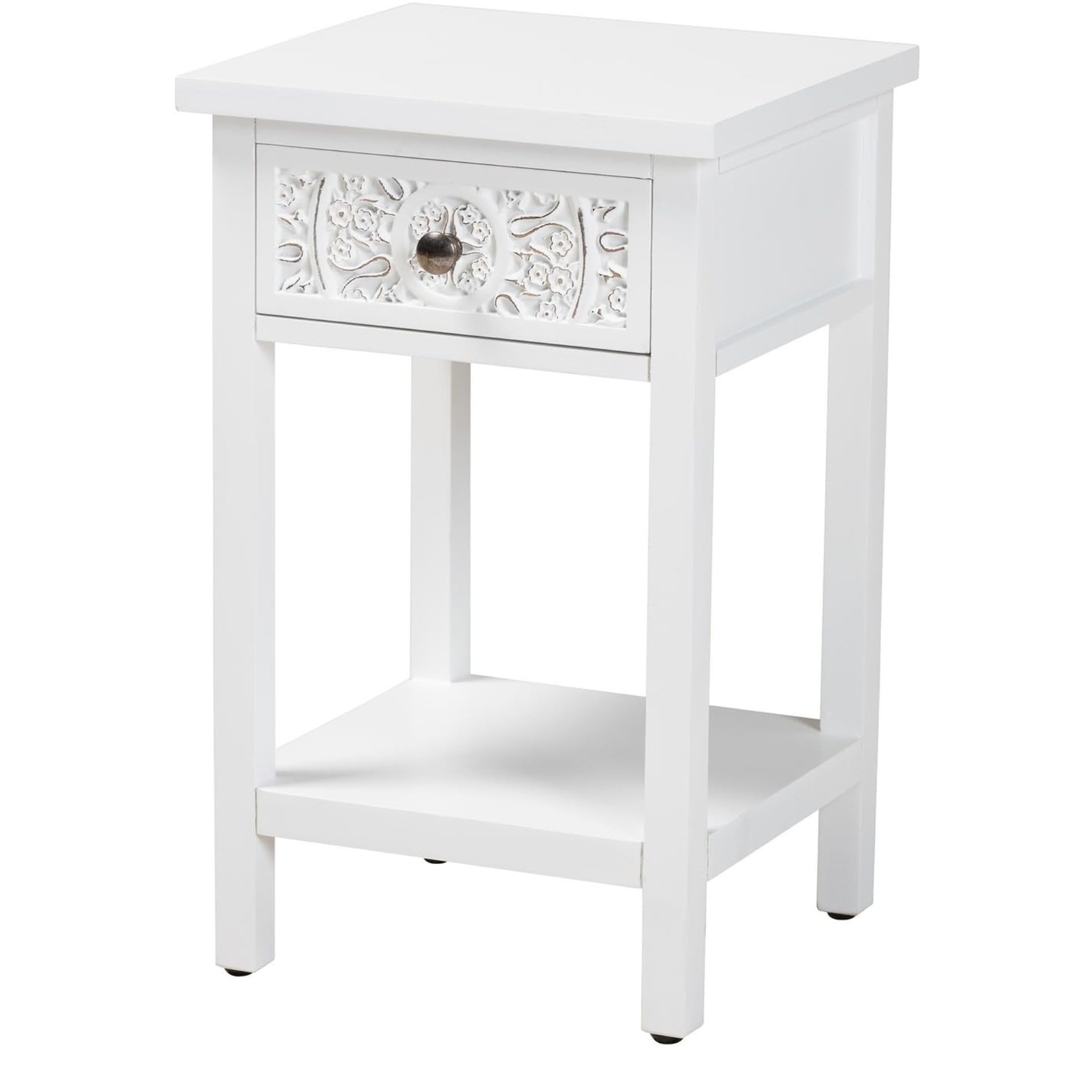 Baxton Studio Yelena Classic And Traditional White Finished Wood 1-Drawer End Table