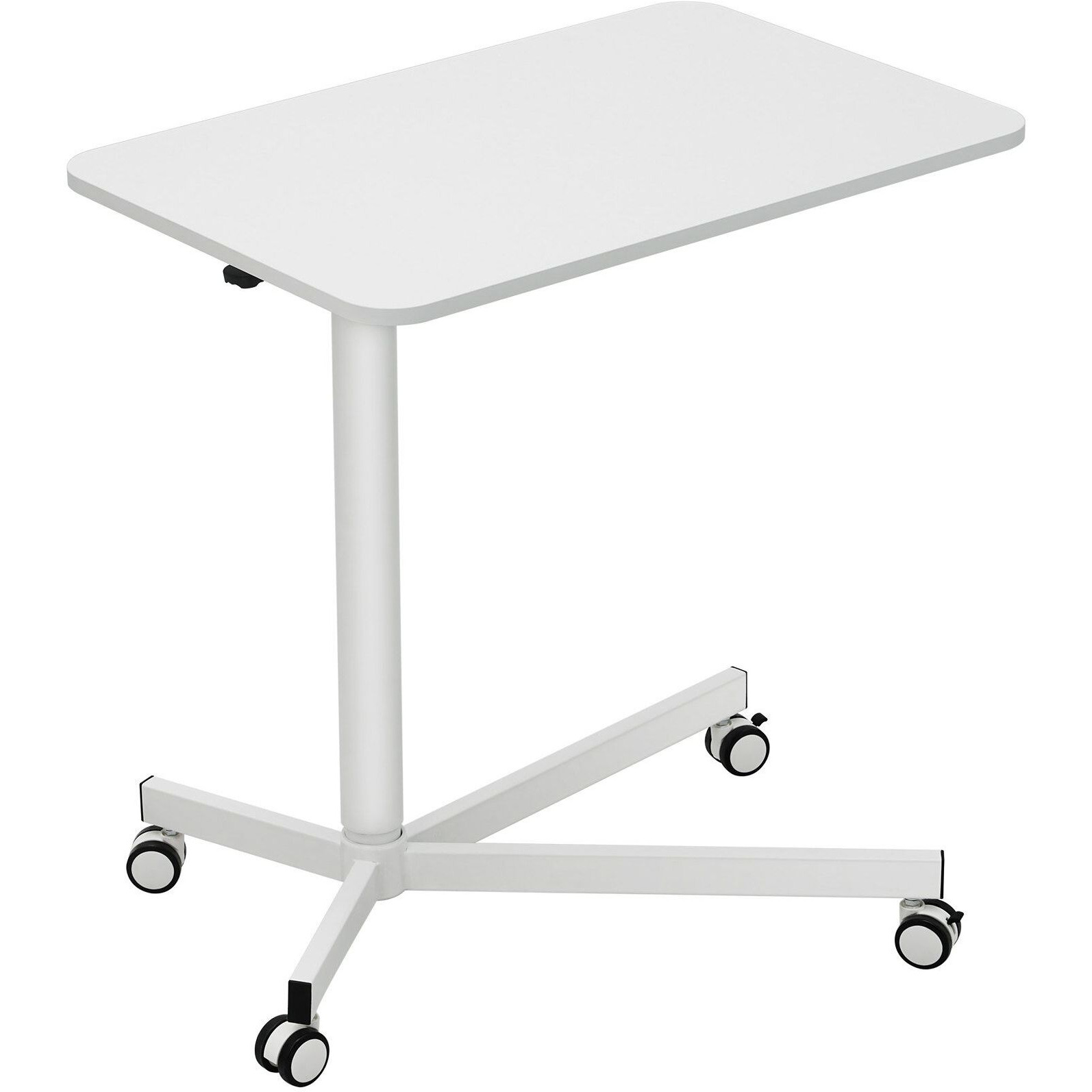 Vevor Mobile Standing Desk  28.5""-44.2"" Gas-Spring Height Adjustable Sit-Stand Desk  360 Swivel Wheels (2 Lockable) Portable Rolling Laptop Table Computer Cart For Home Office School  44Lbs Loading