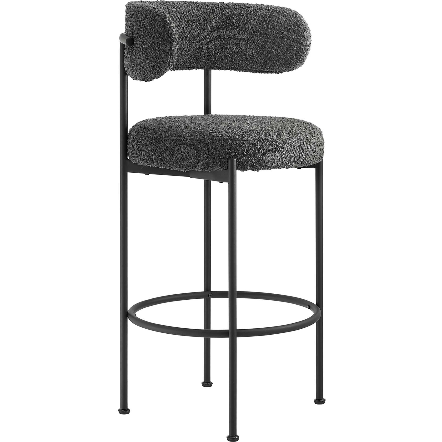 Albie Boucle Fabric Bar Stools - Set Of 2