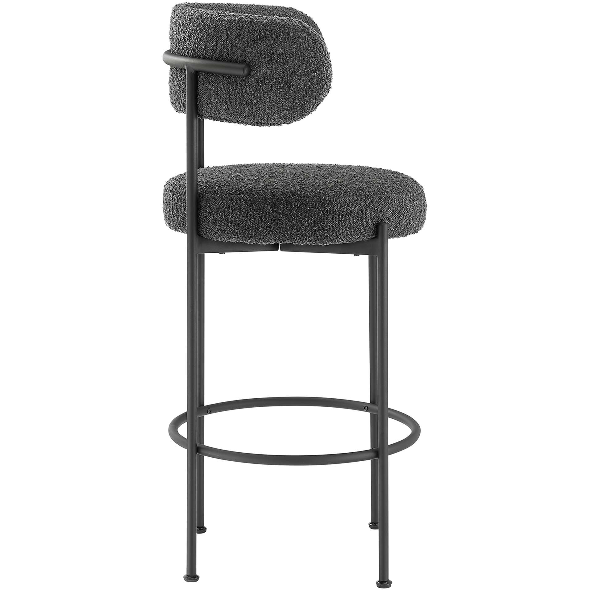 Albie Boucle Fabric Bar Stools - Set Of 2