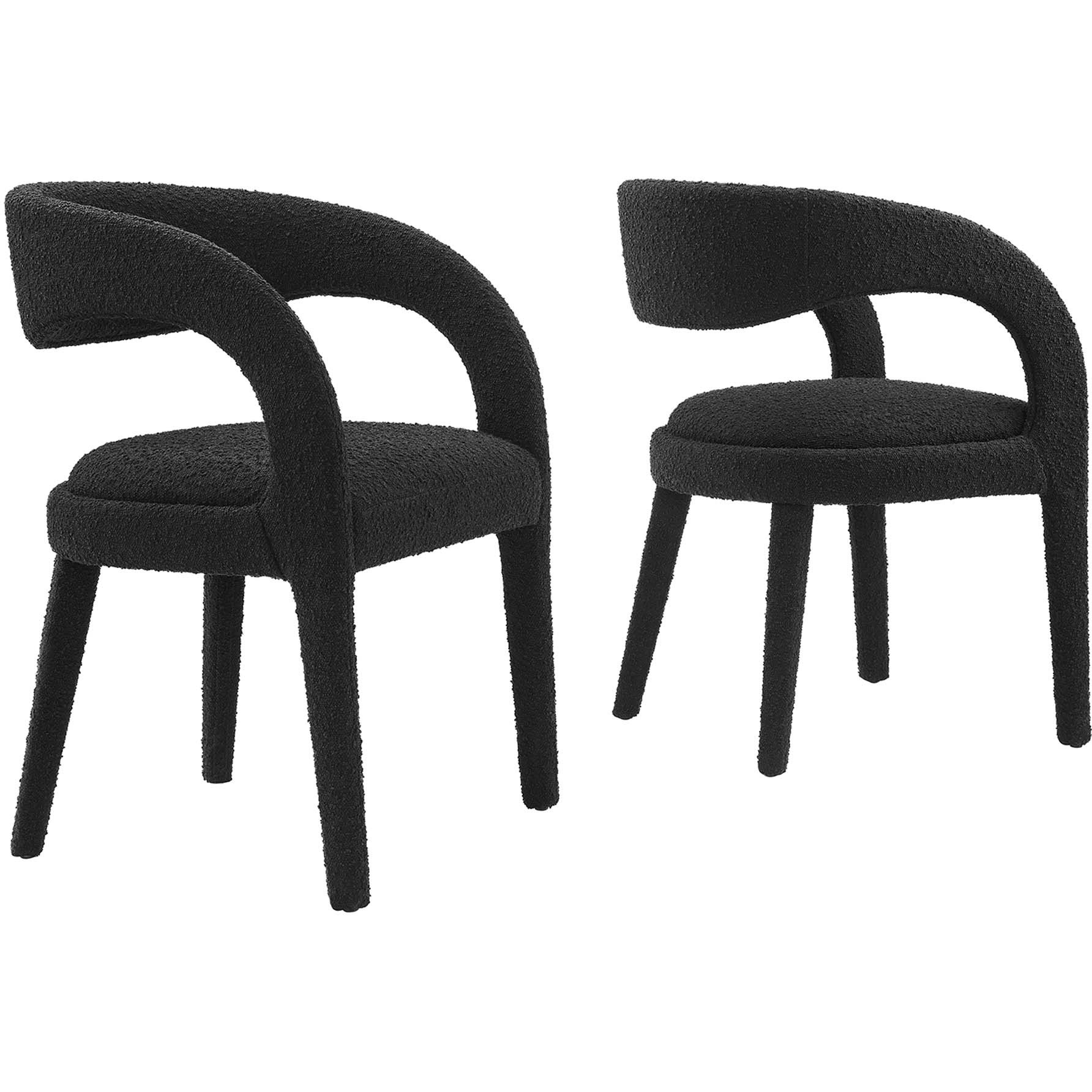 Pinnacle Boucle Upholstered Dining Chair Set Of Two