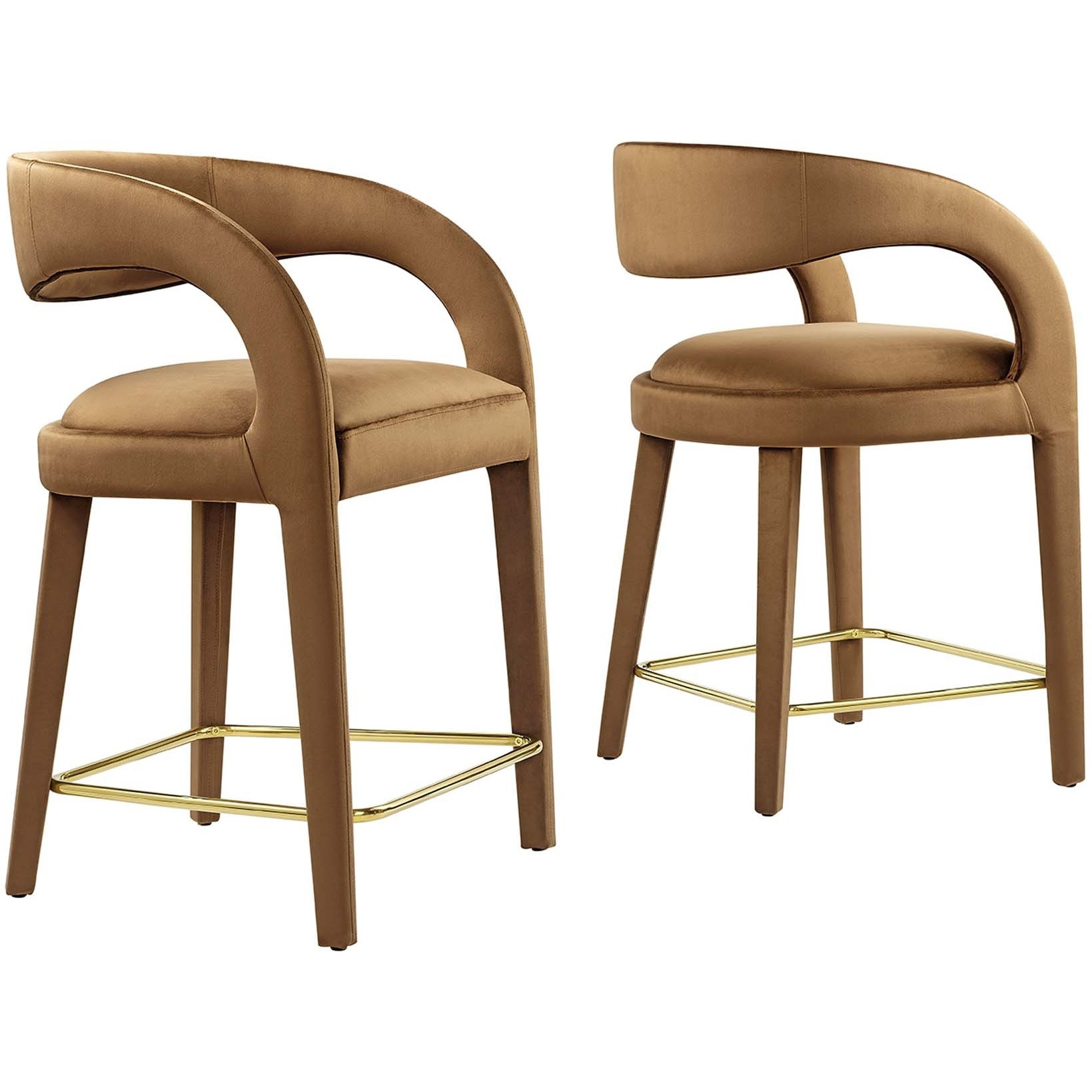 Pinnacle Performance Velvet Counter Stool Set Of Two