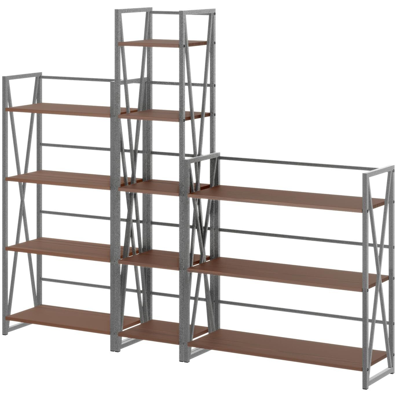 Isa 3-Pc Shelving Set  Graphite And Walnut