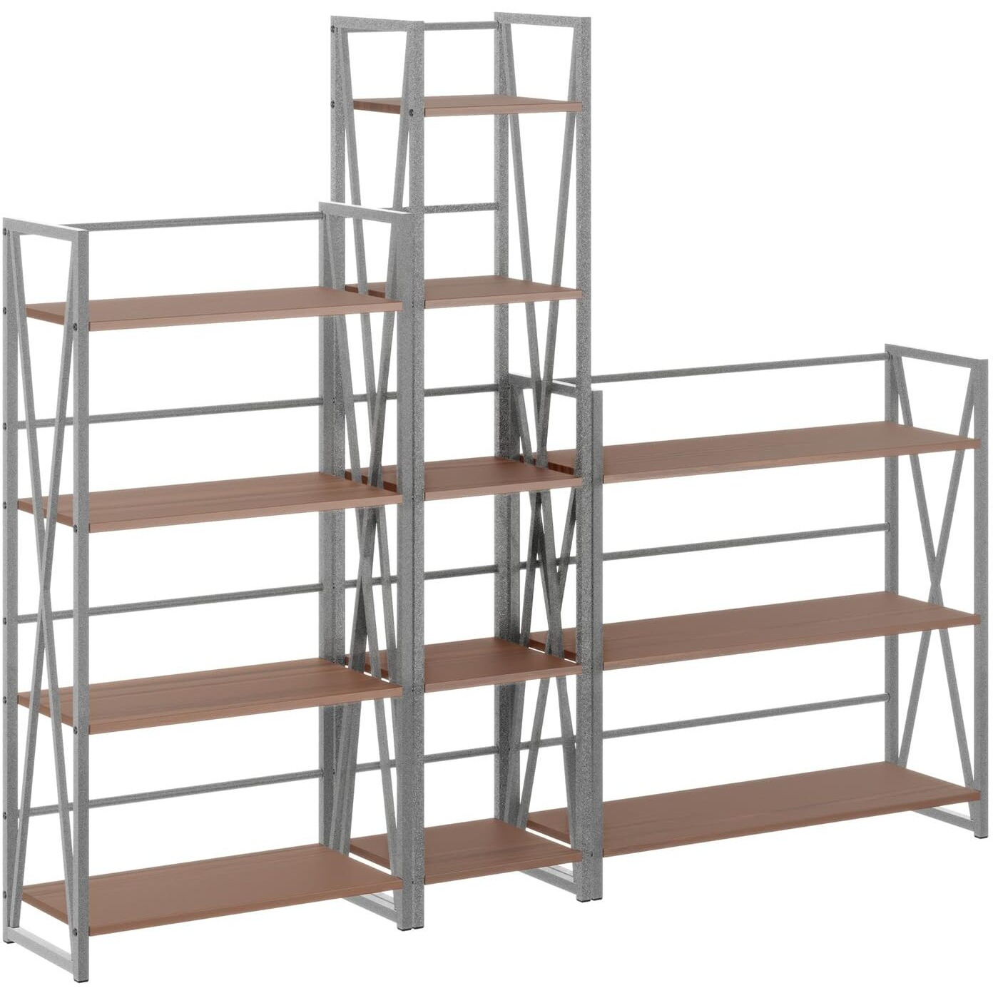 Isa 3-Pc Shelving Set  Graphite And Walnut