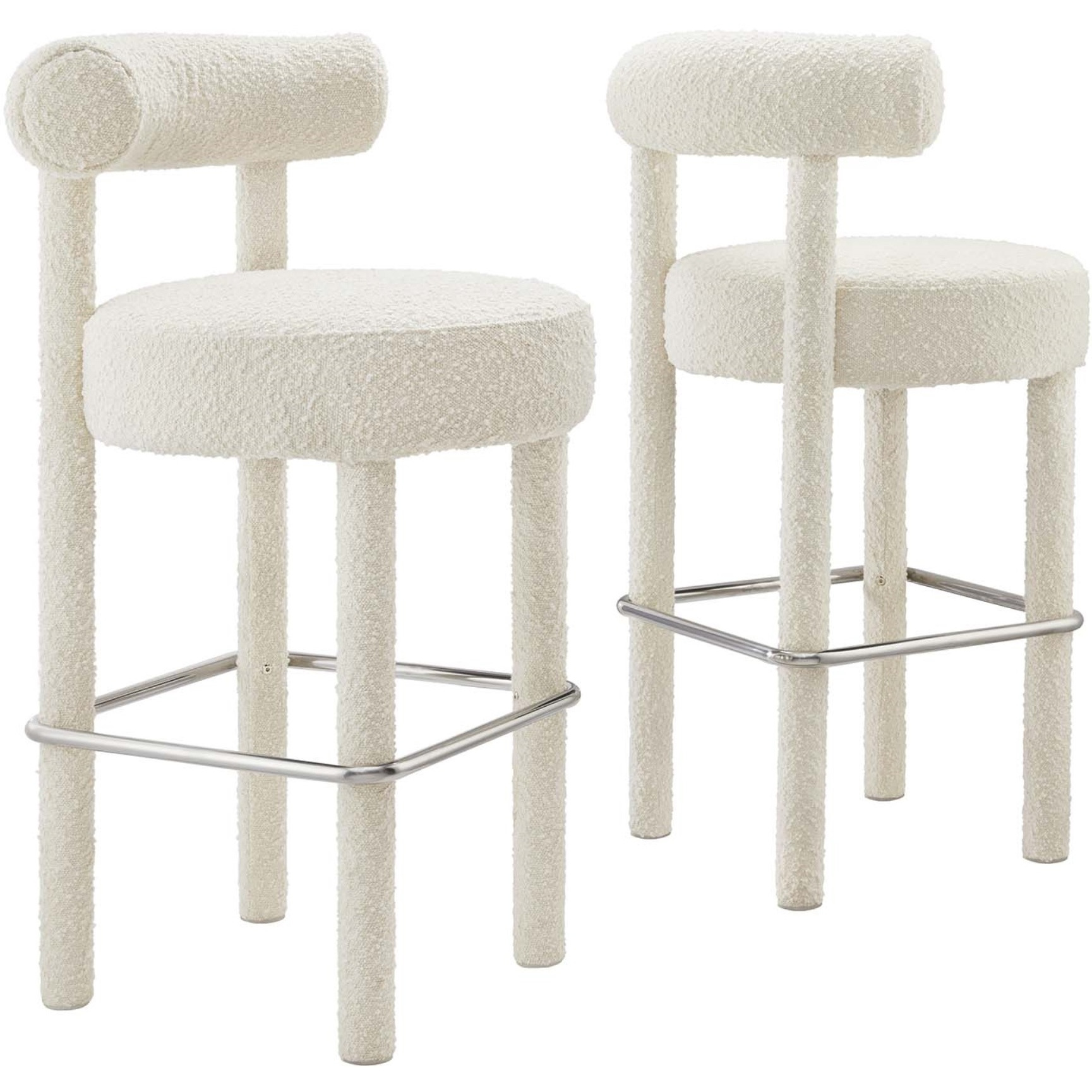 Toulouse Boucle Fabric Bar Stool - Set Of 2
