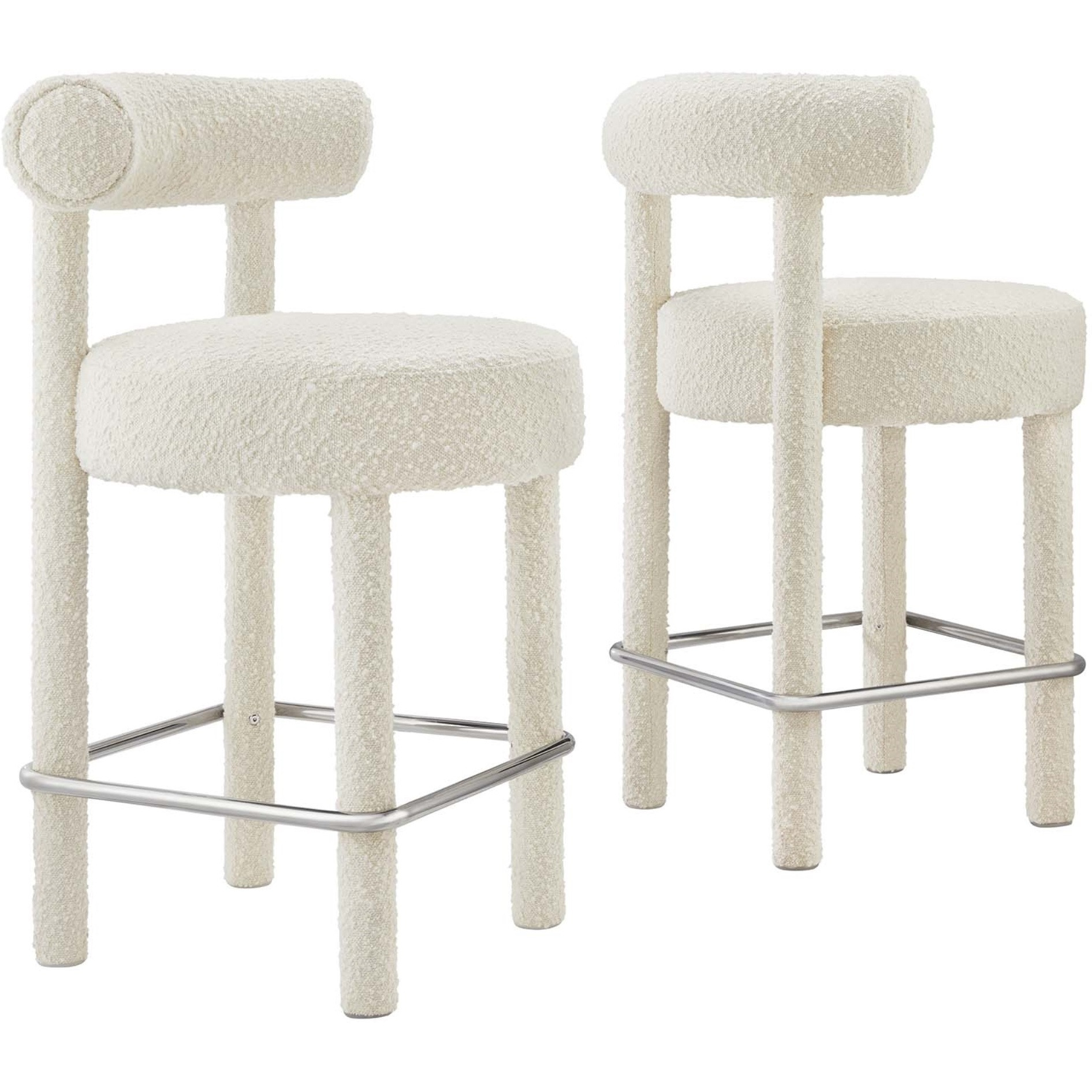 Toulouse Boucle Fabric Counter Stool - Set Of 2