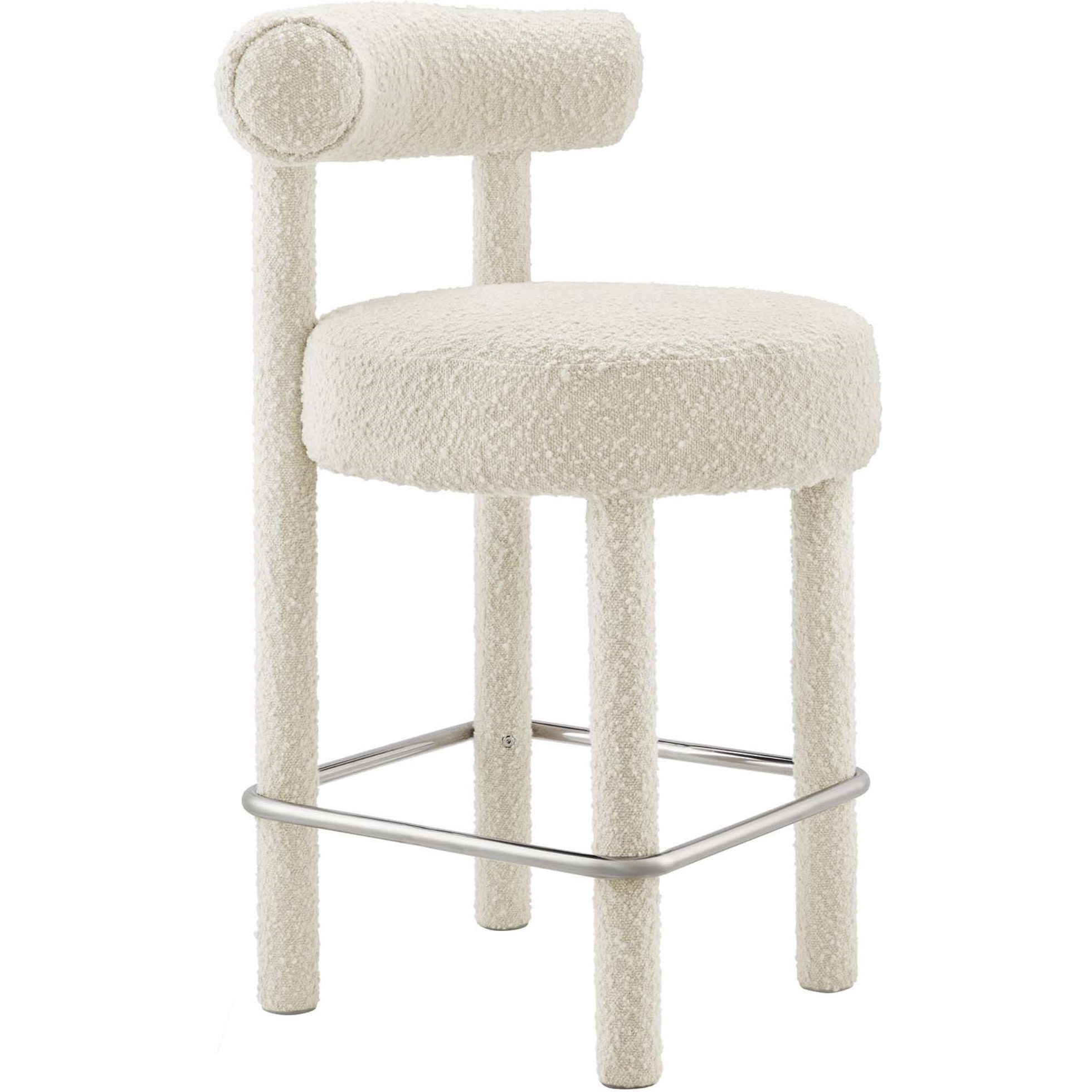 Toulouse Boucle Fabric Counter Stool - Set Of 2
