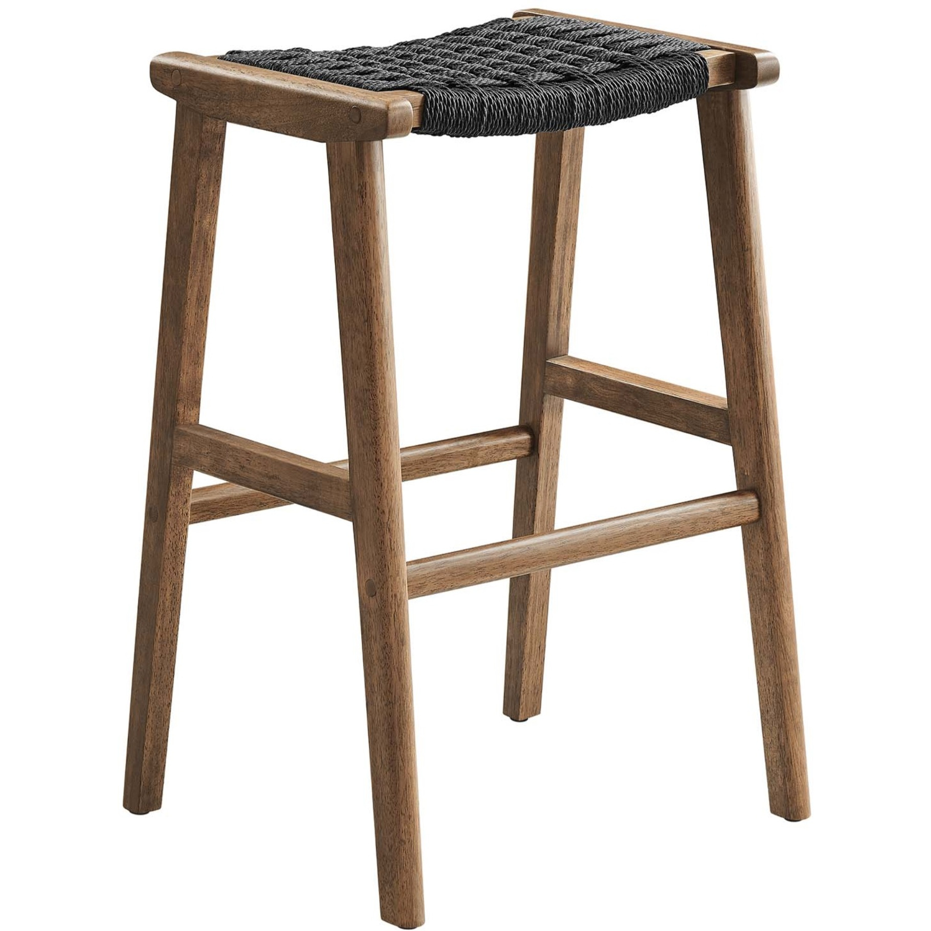 Saoirse Woven Rope Wood Bar Stool - Set Of 2