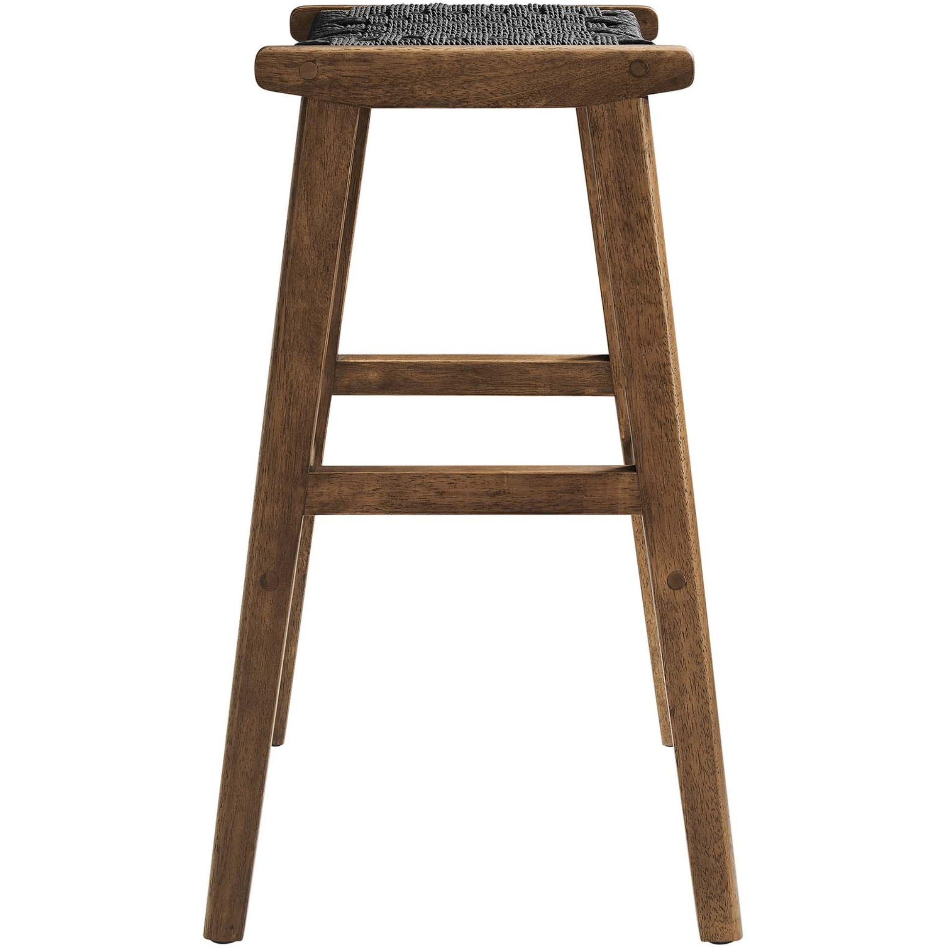 Saoirse Woven Rope Wood Bar Stool - Set Of 2