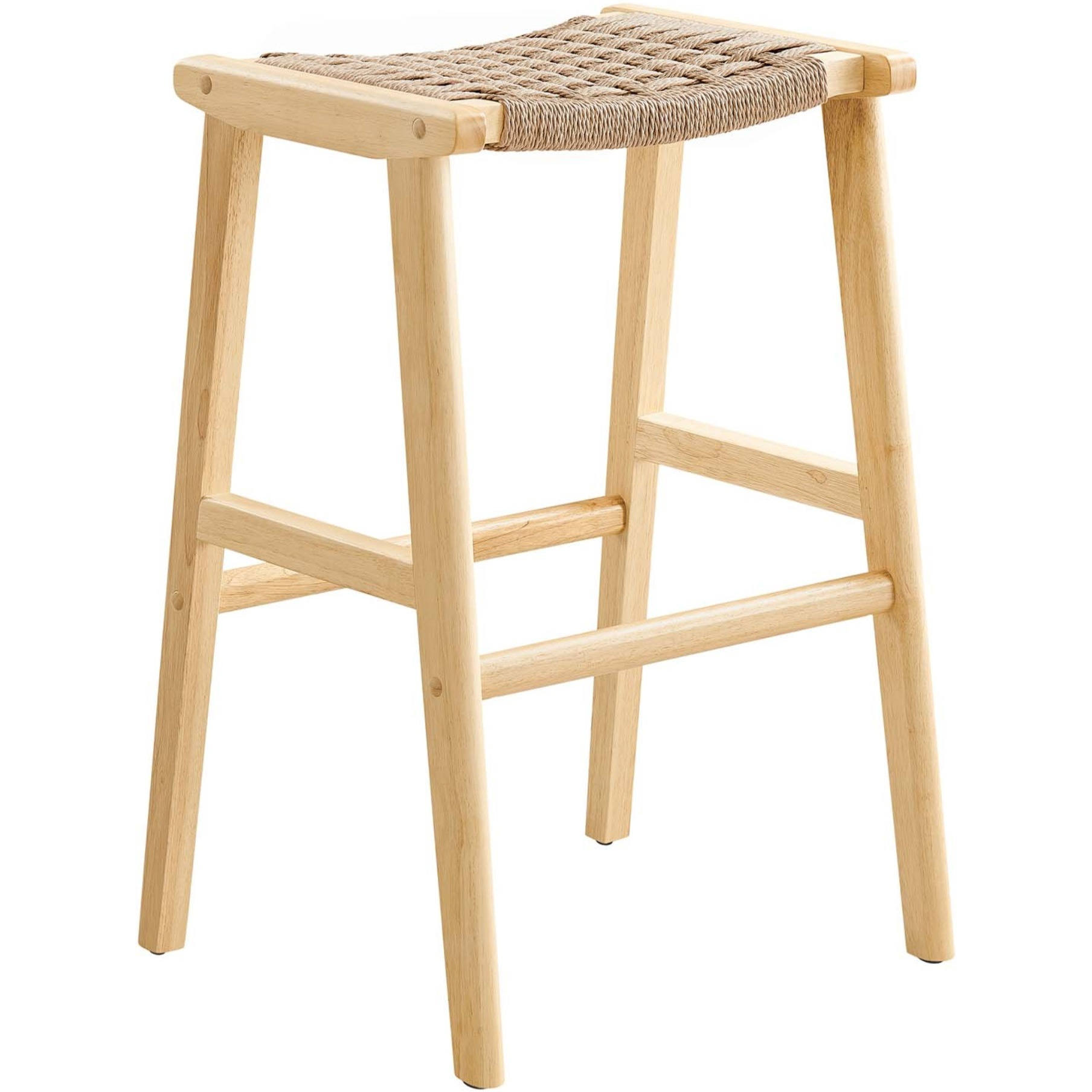 Saoirse Woven Rope Wood Bar Stool - Set Of 2