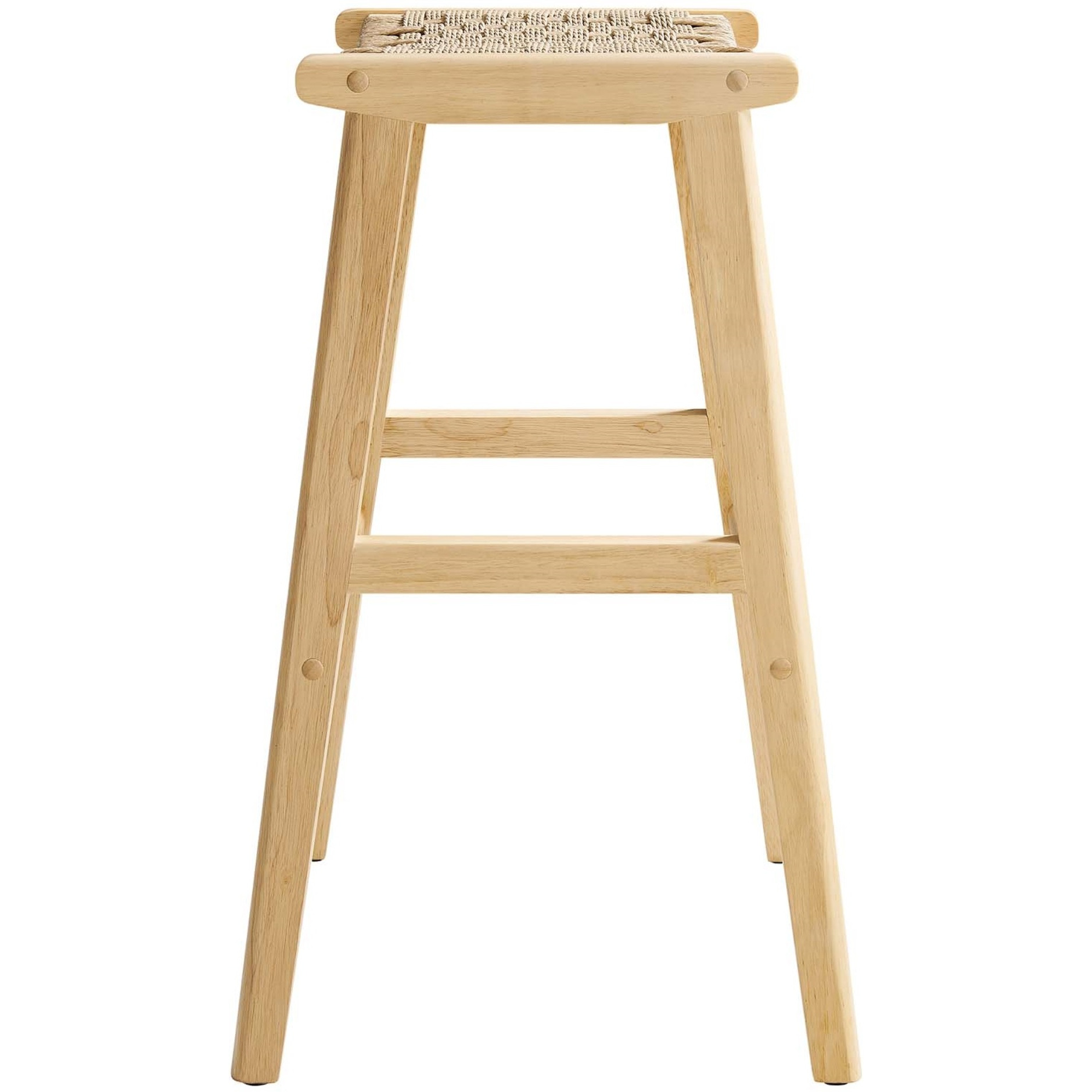 Saoirse Woven Rope Wood Bar Stool - Set Of 2