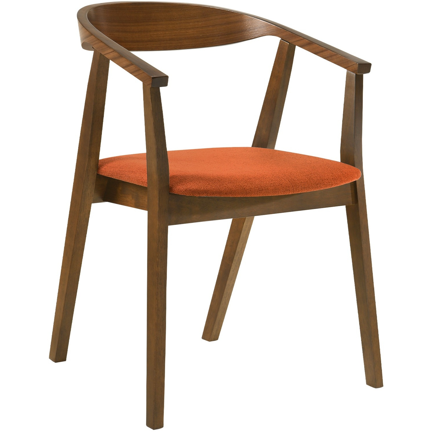 Westmont Santana 5 Piece Walnut Wood Dining Table Set With Orange Fabric