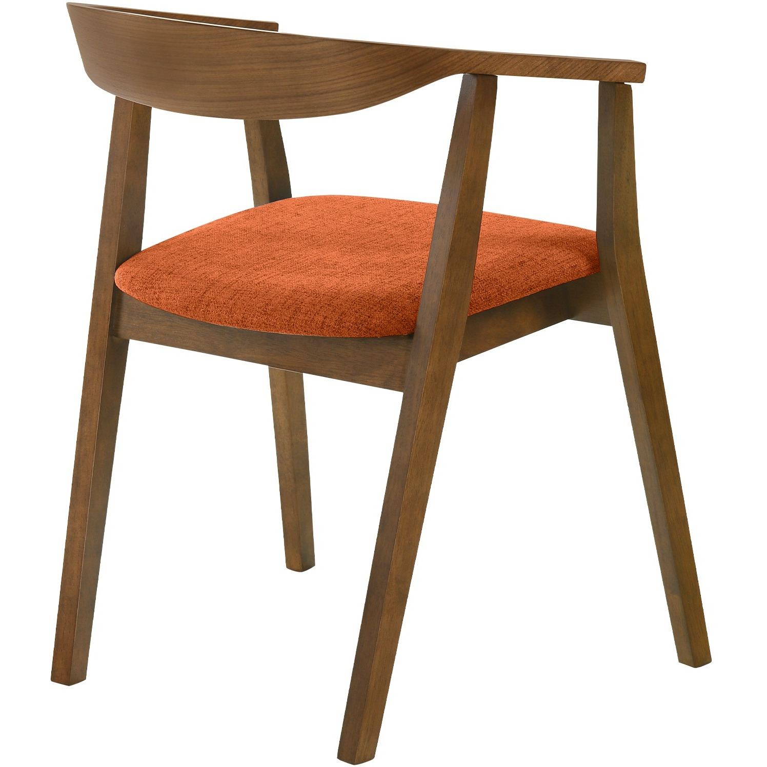 Westmont Santana 5 Piece Walnut Wood Dining Table Set With Orange Fabric